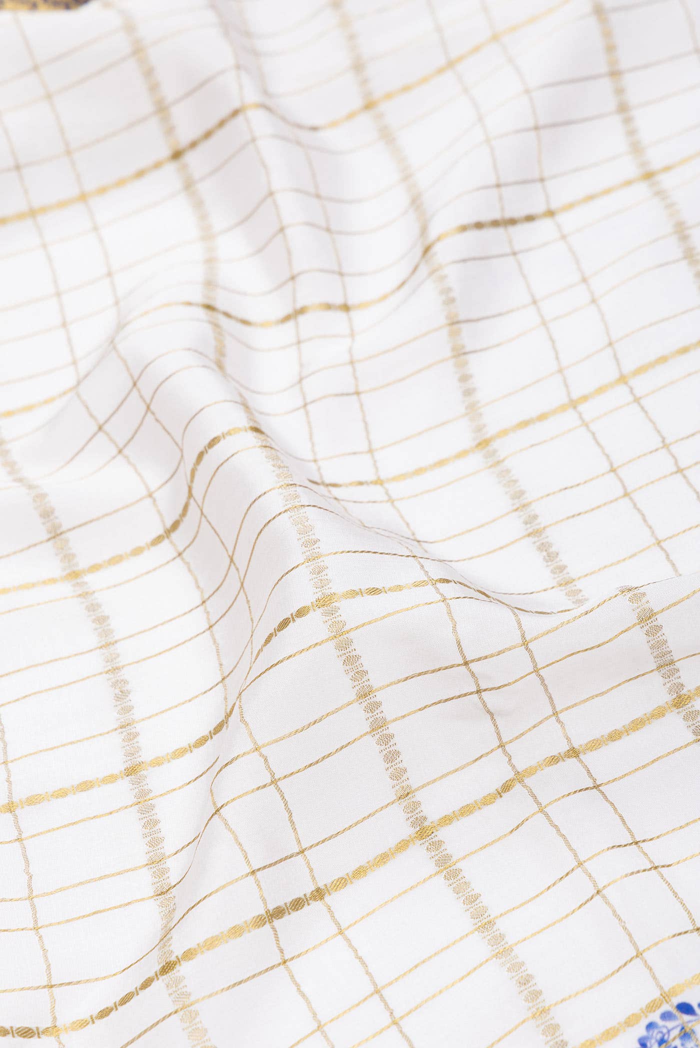 Off White Mysore Crepe Saree - Image 3
