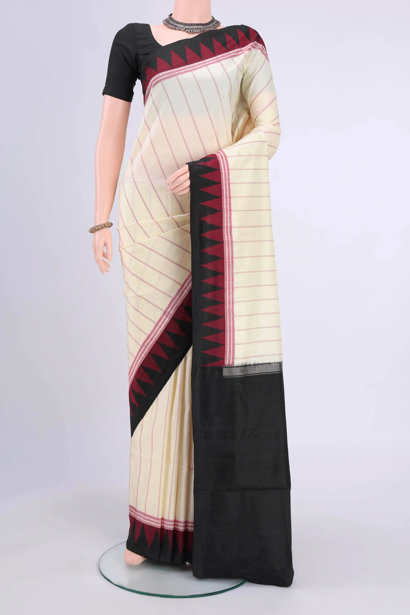 Off White Pochampally Saree