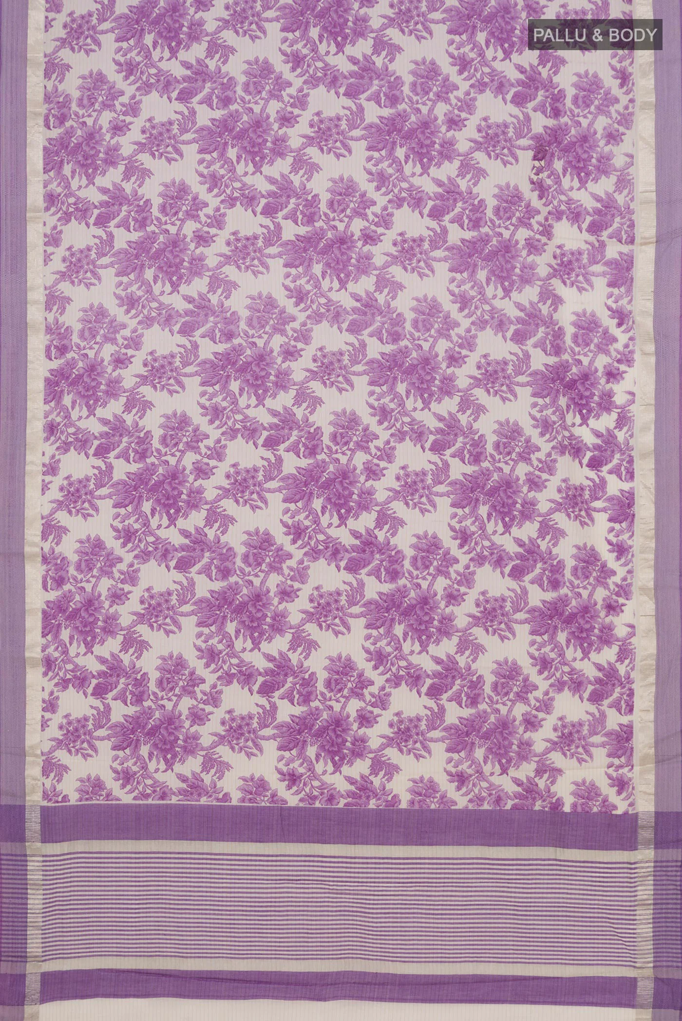 Cream Tussar Silk Saree - Image 5