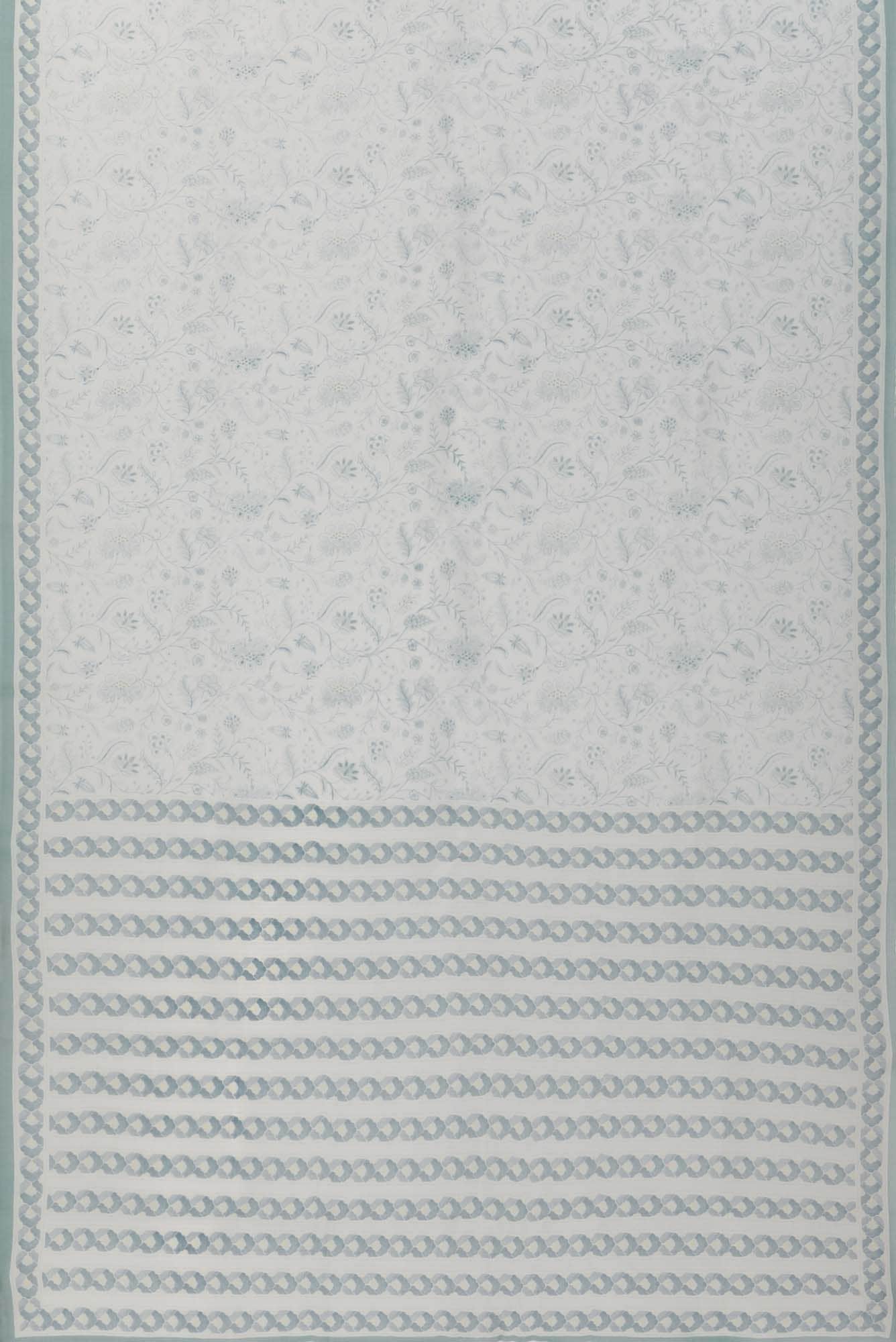 Guldasta Light Blue floral design saree from Chintz Collection, Designed by Nalli - Image 4