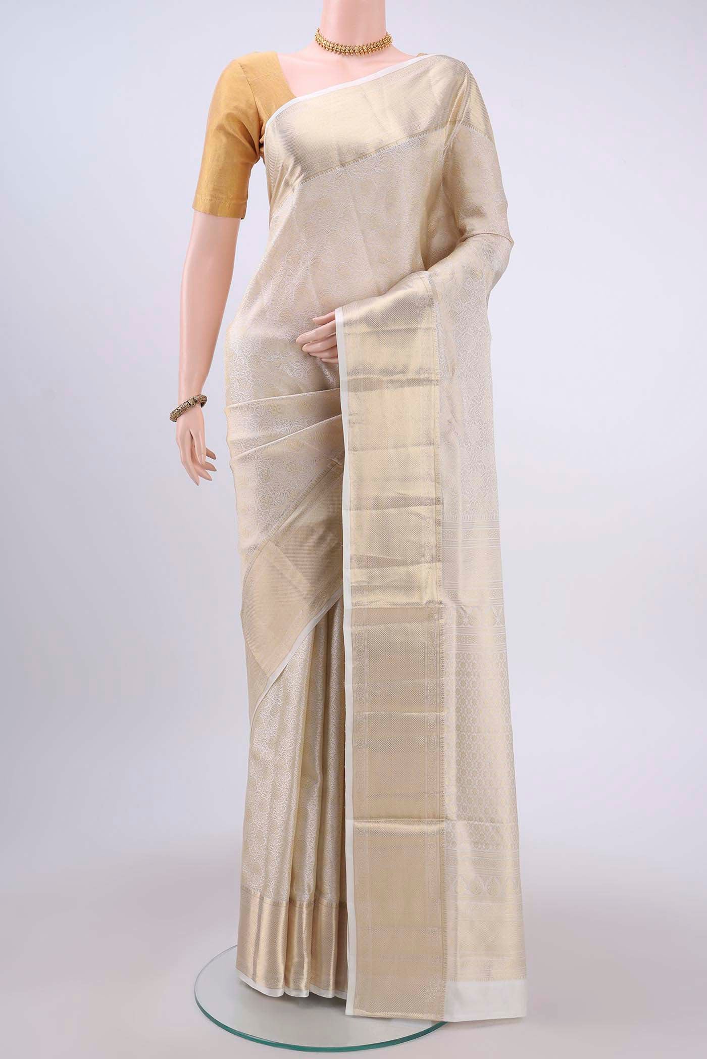 Off White Soft Silk Saree
