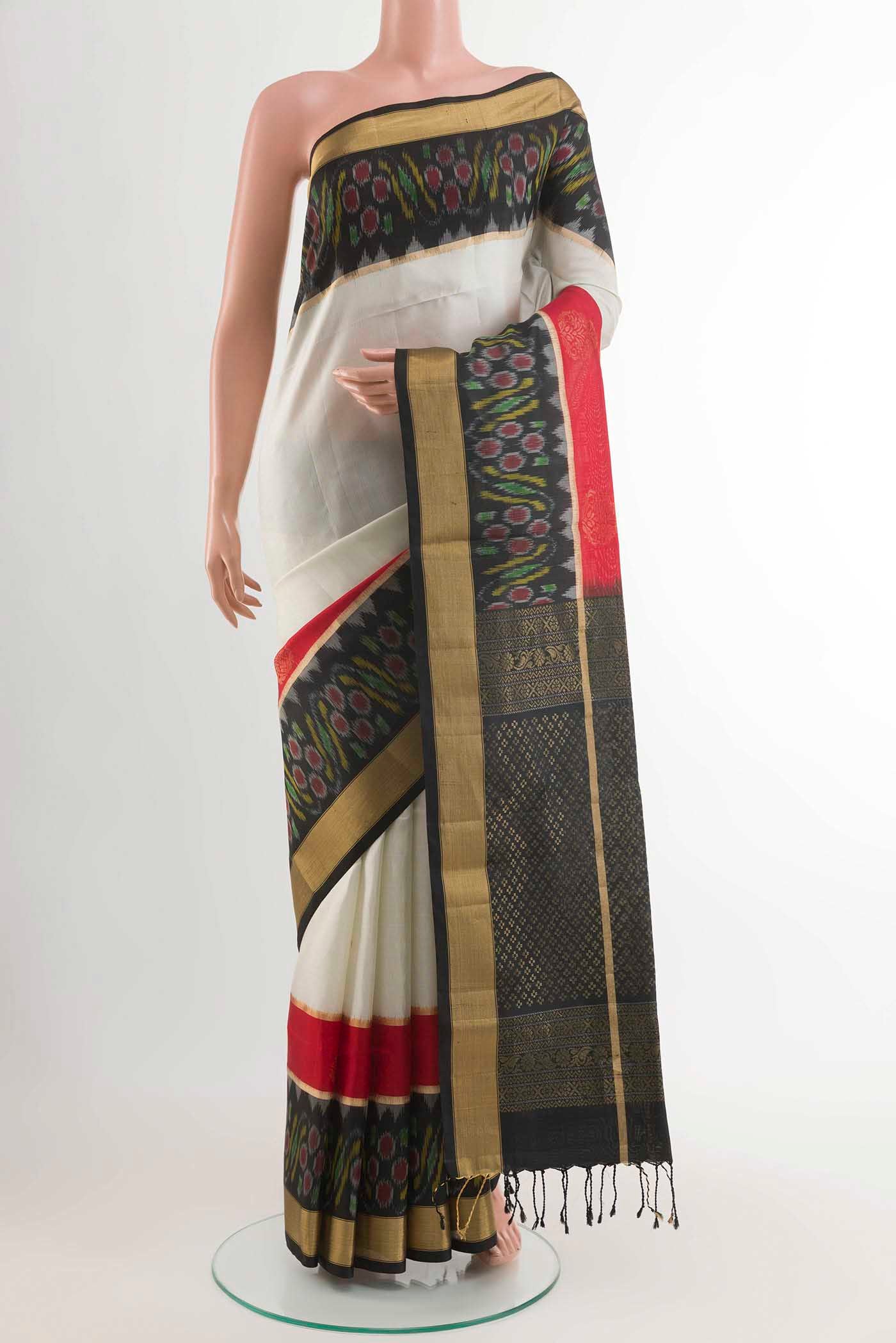 Off White Soft Silk Saree