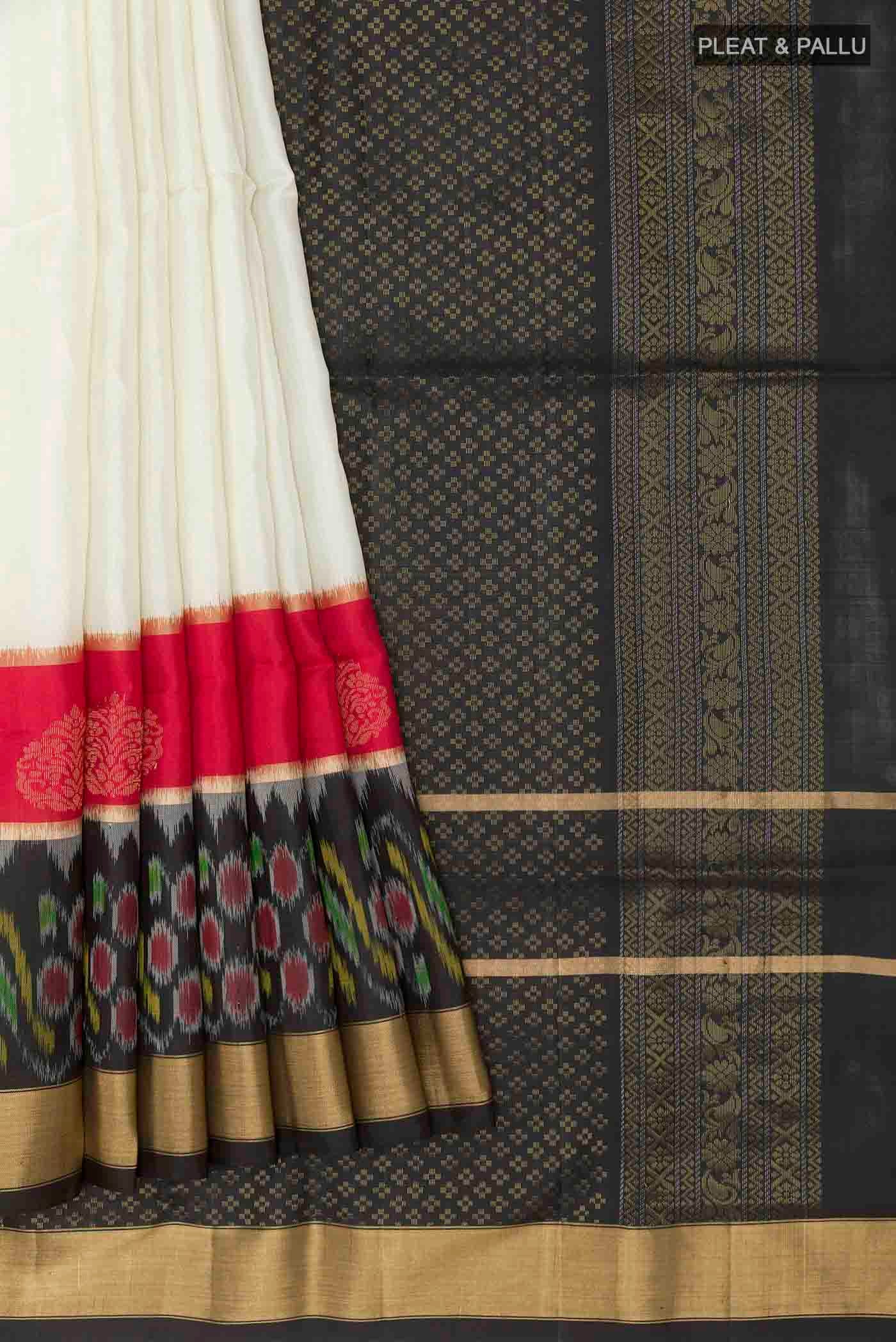 Off White Soft Silk Saree - Image 4