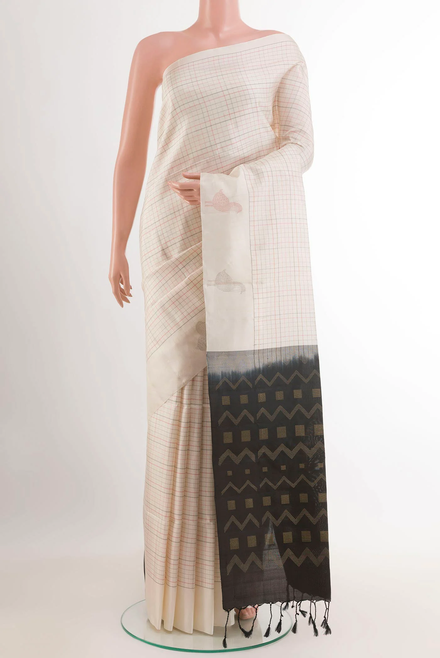 Off White Soft Silk Saree
