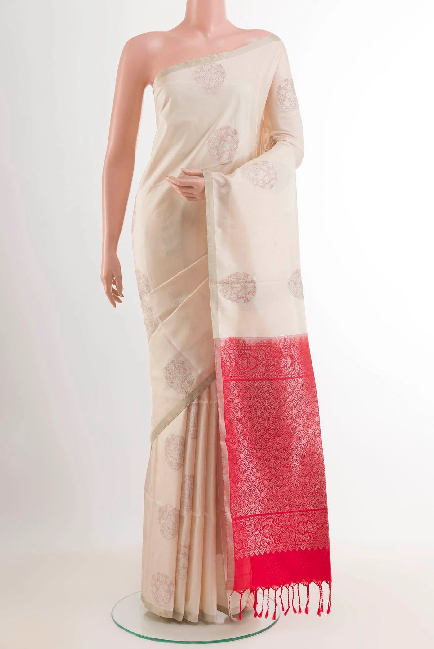 Off White Soft Silk Saree
