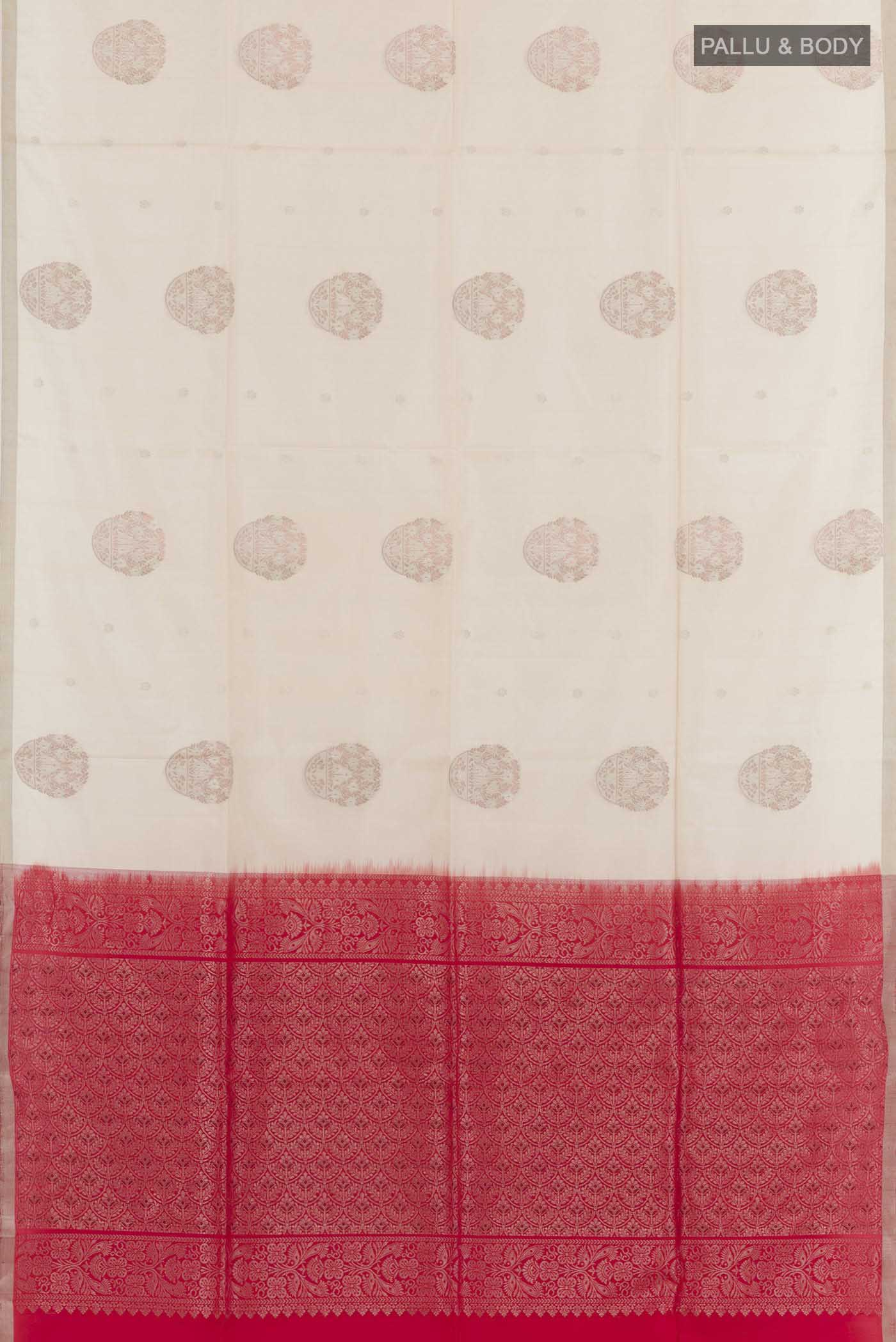 Off White Soft Silk Saree - Image 3