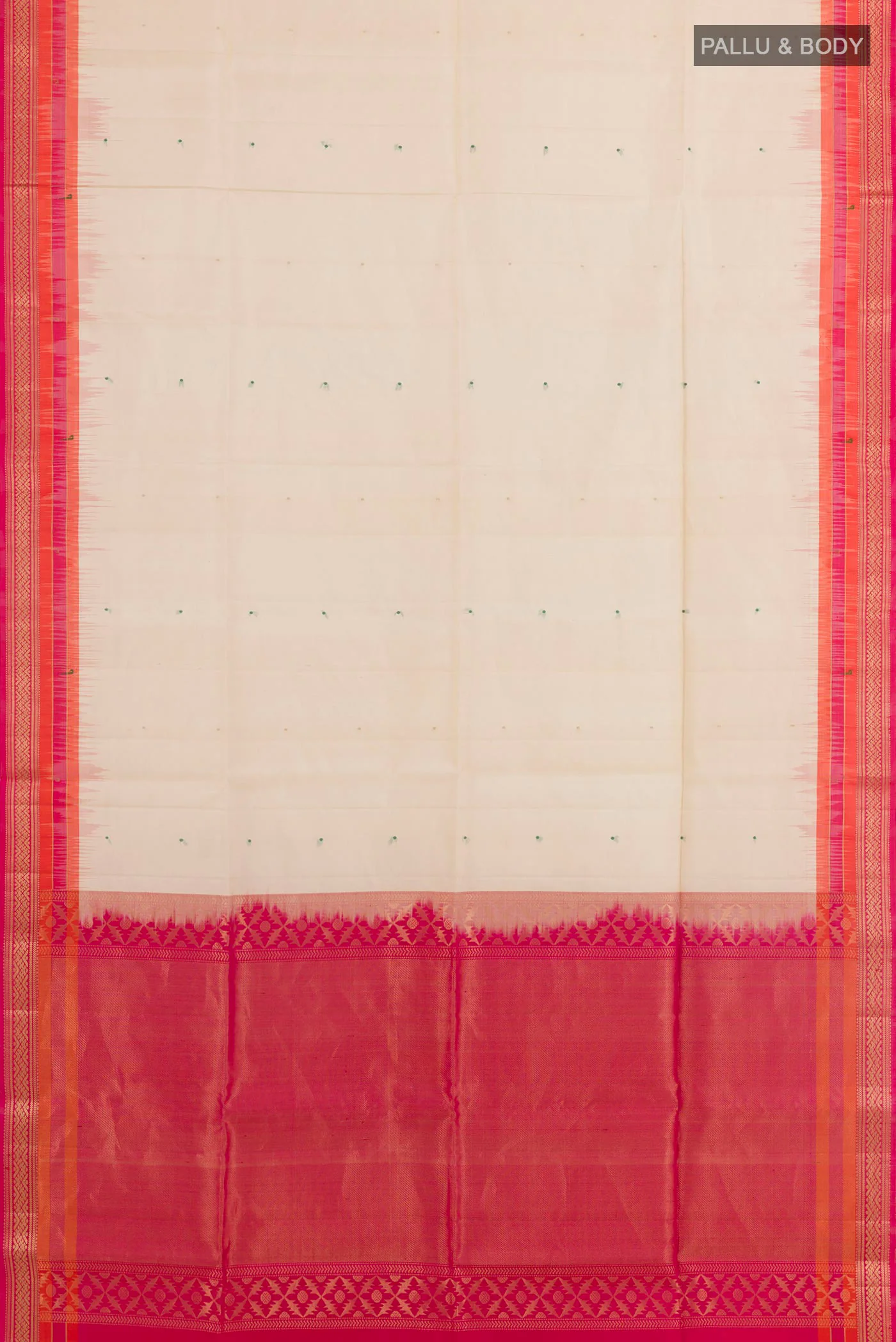 Cream Soft Silk Saree - Image 3