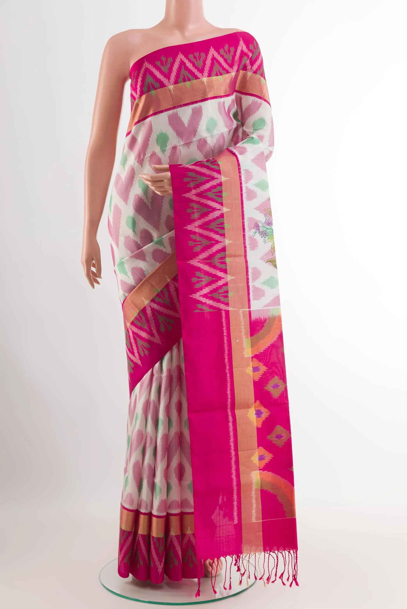 Off White Soft Silk Saree