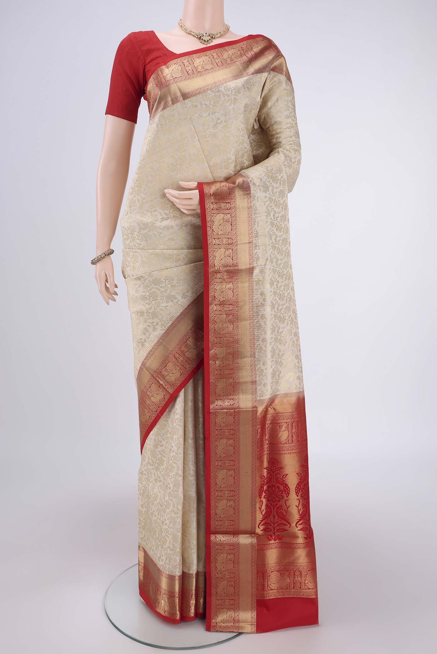 Off White Soft Silk Saree