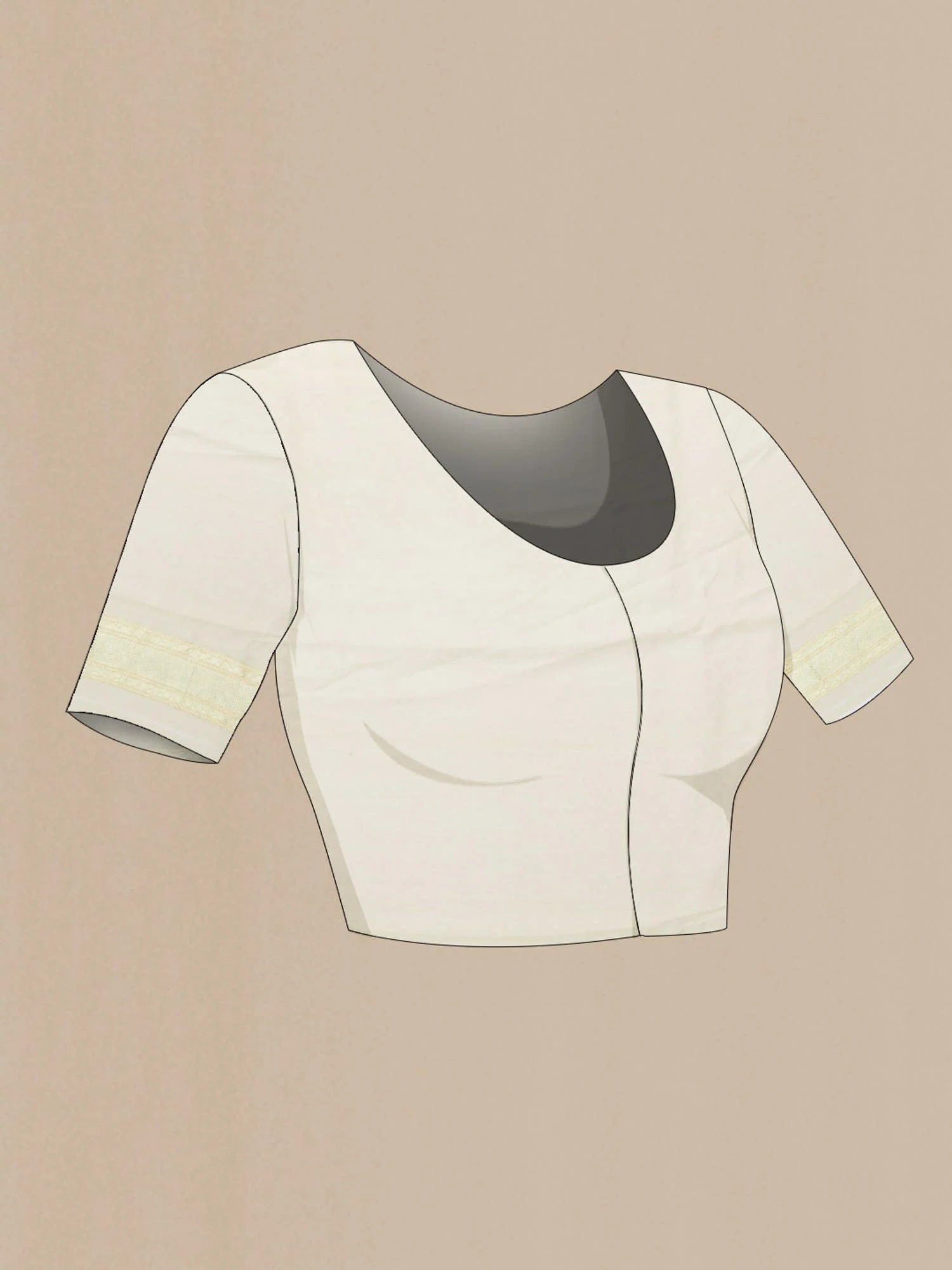 Off White Tussar Saree - Image 6