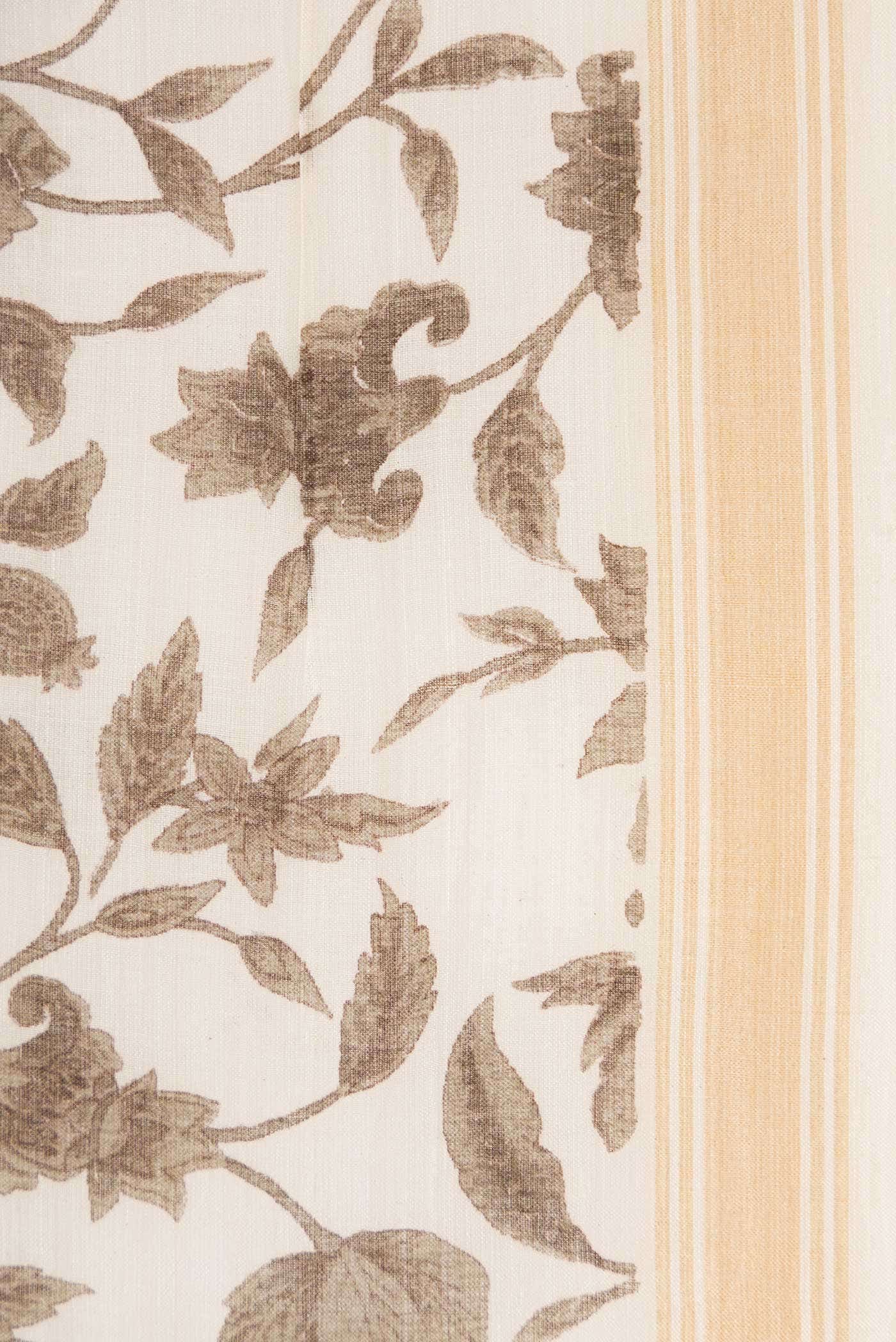 Off White Tussar Silk Saree - Image 3