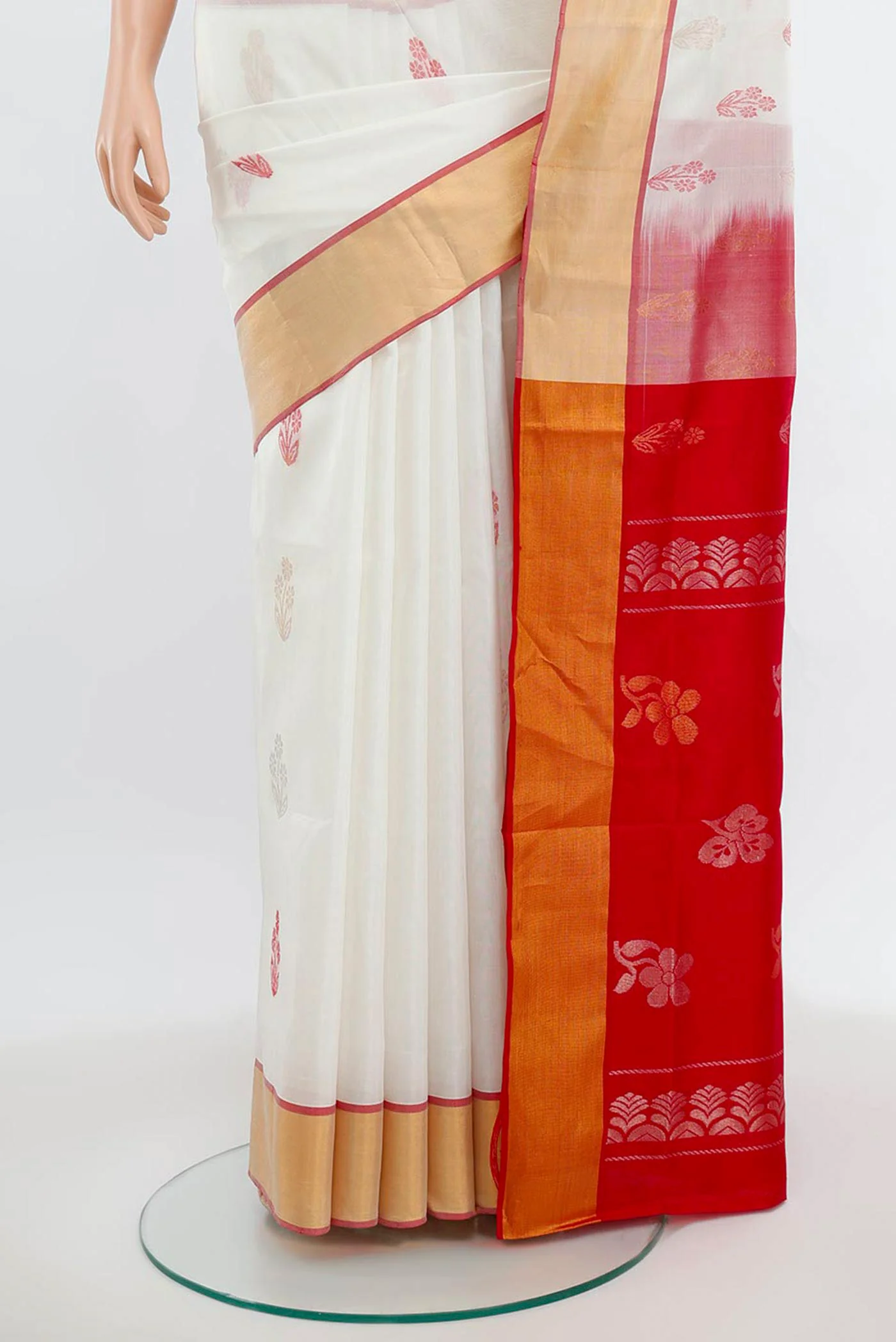 White Uppada Silk Saree - Image 3