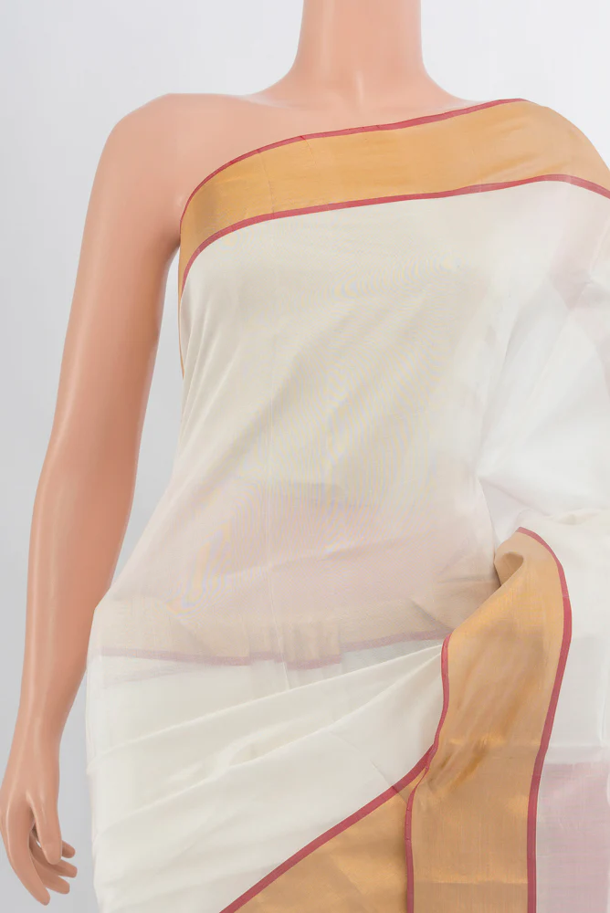 White Uppada Silk Saree - Image 2