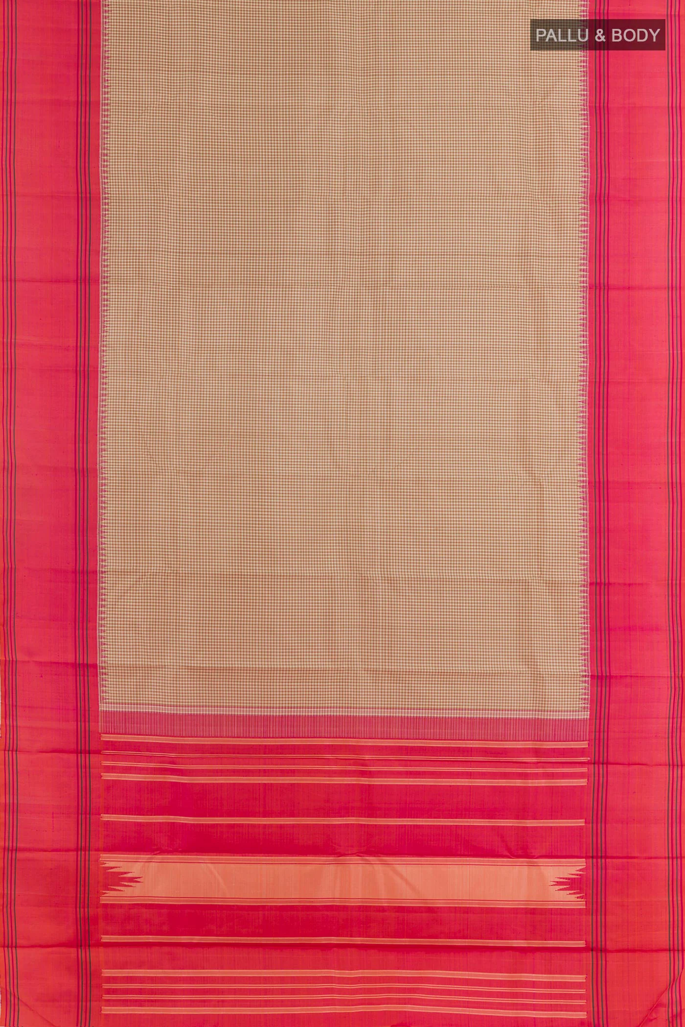 Beige Kanjivaram Silk Saree - Image 3