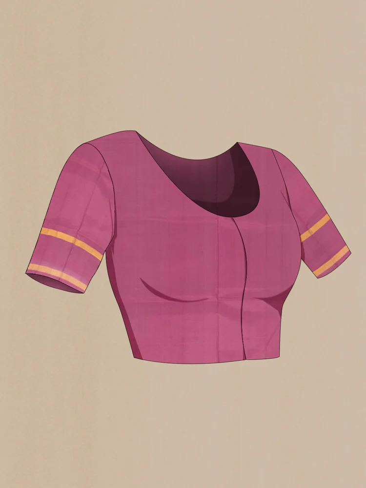 Rose Gold Uppada Silk Saree - Image 4