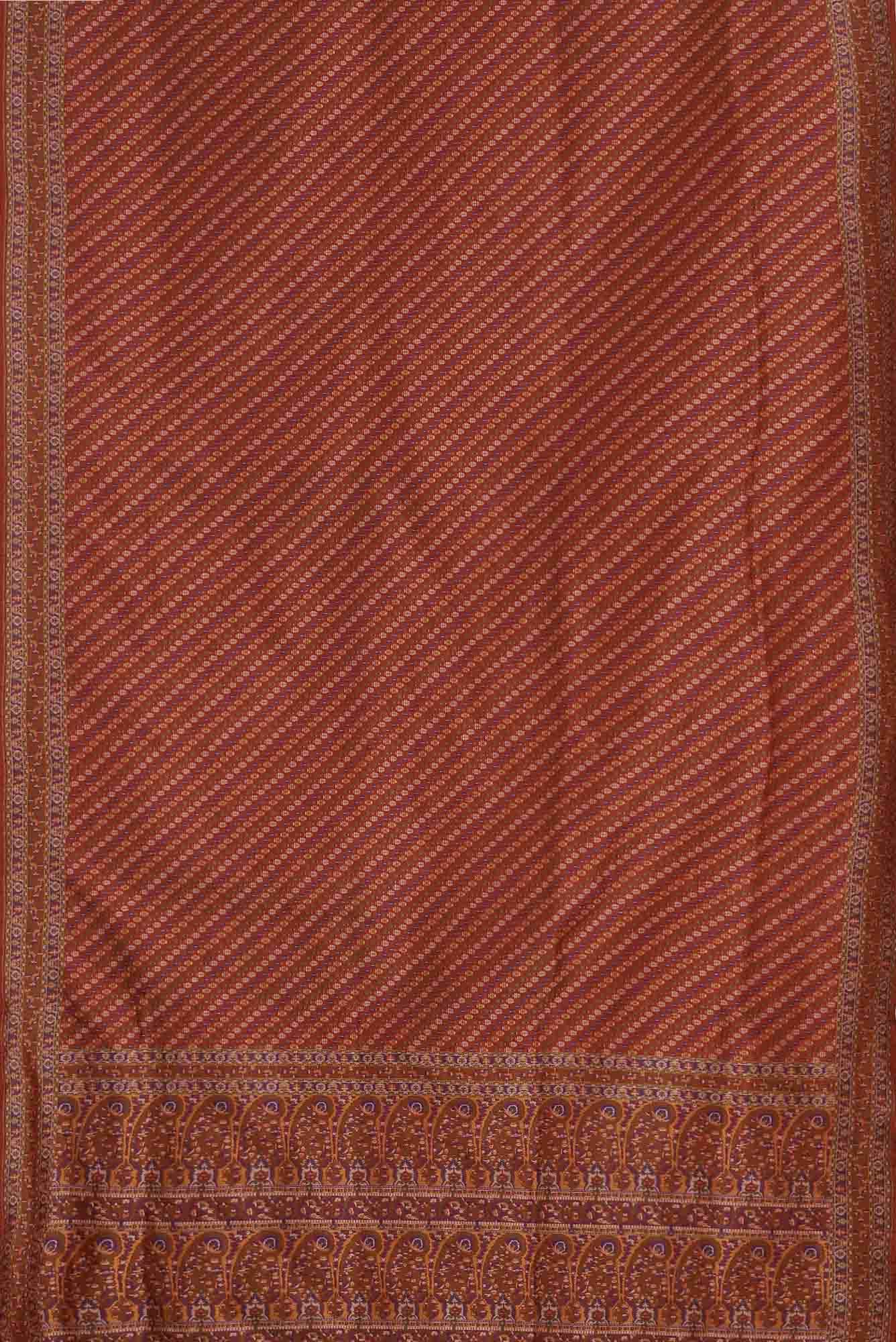Orange Banarasi Tanchoi Silk Saree - Image 9