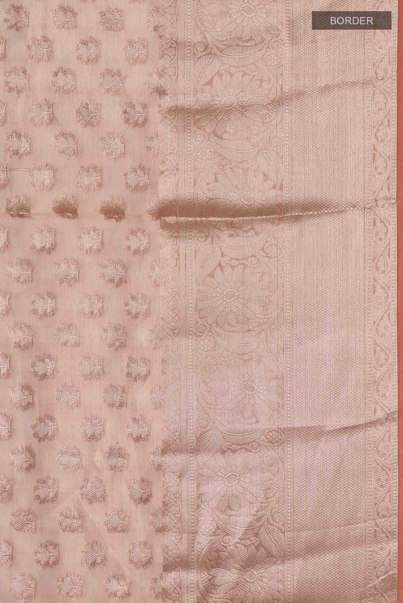 Orange Banarasi Tissue Silk Saree - Image 3