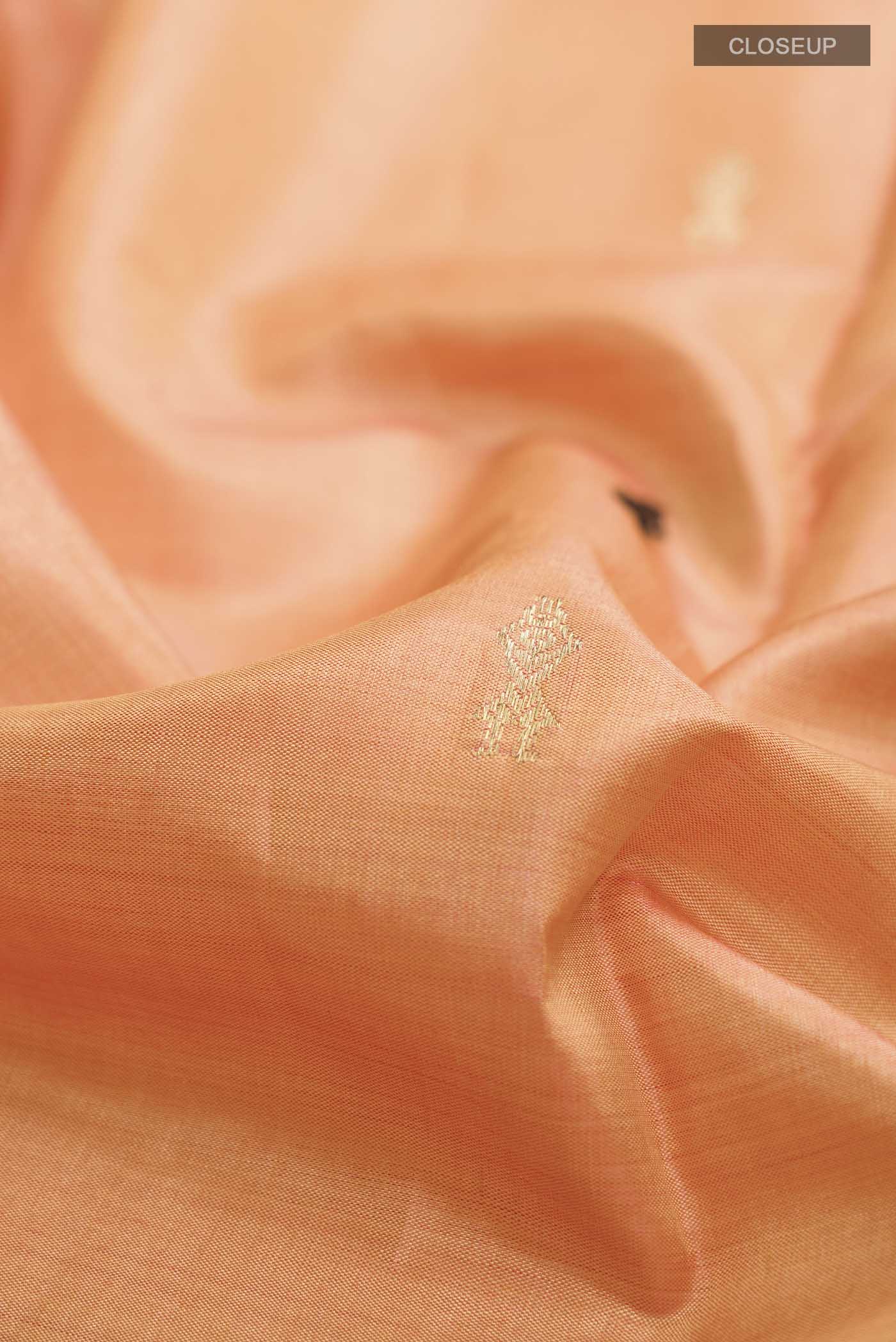Orange Bhagalpuri Tussar Silk Saree - Image 2
