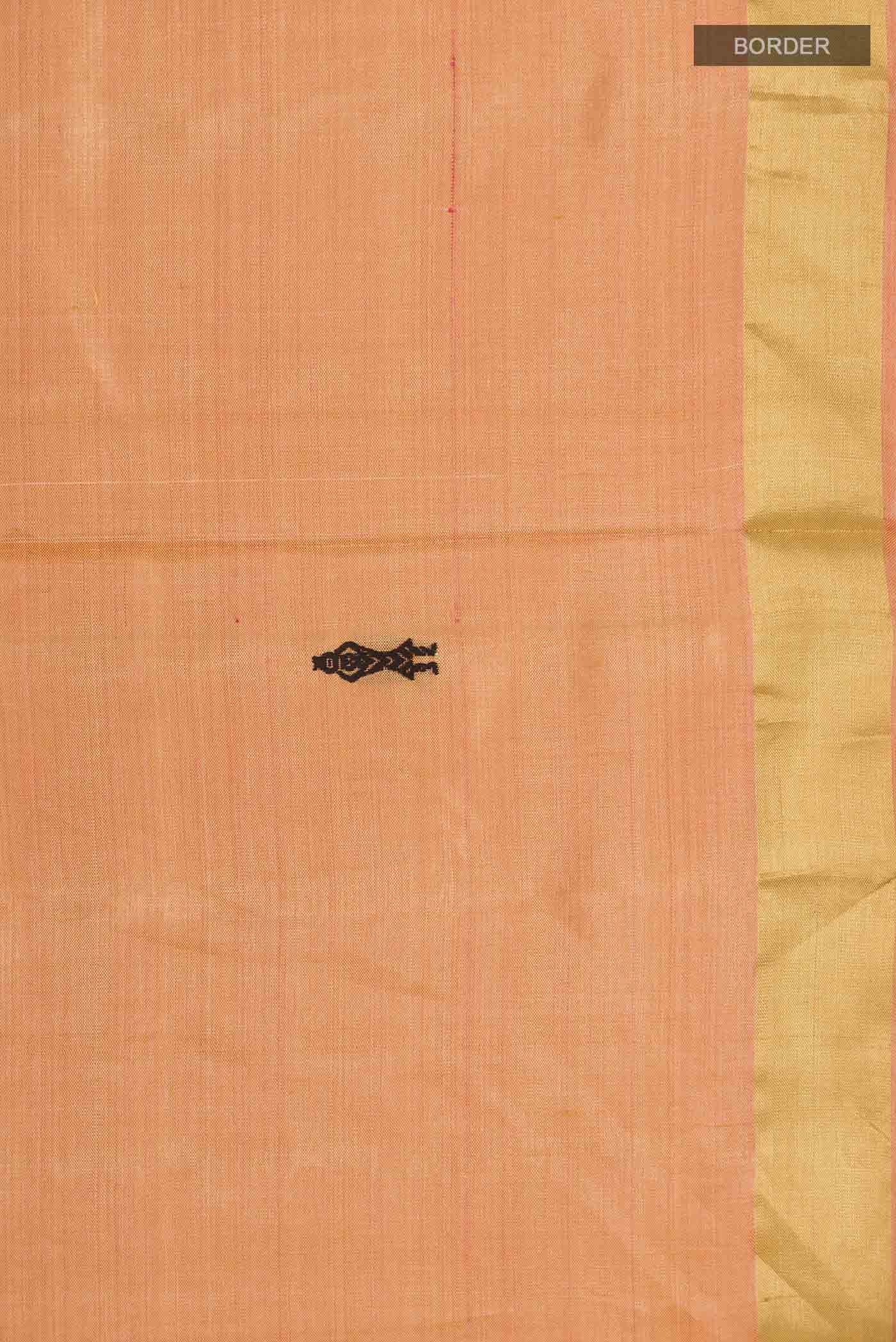 Orange Bhagalpuri Tussar Silk Saree - Image 3