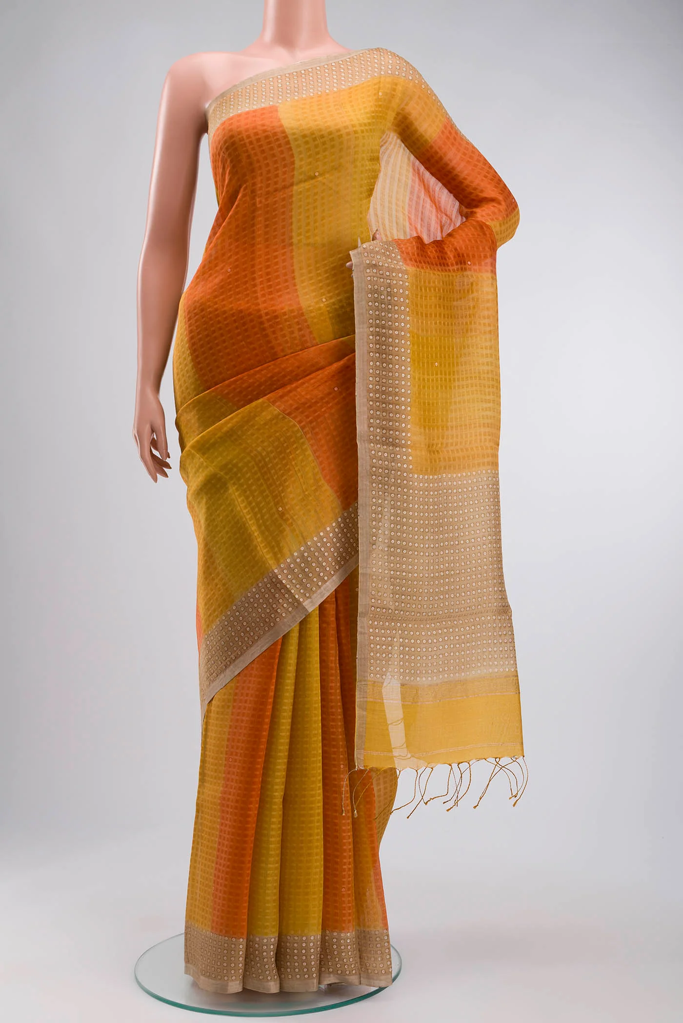 Multi Color Organza Silk Saree