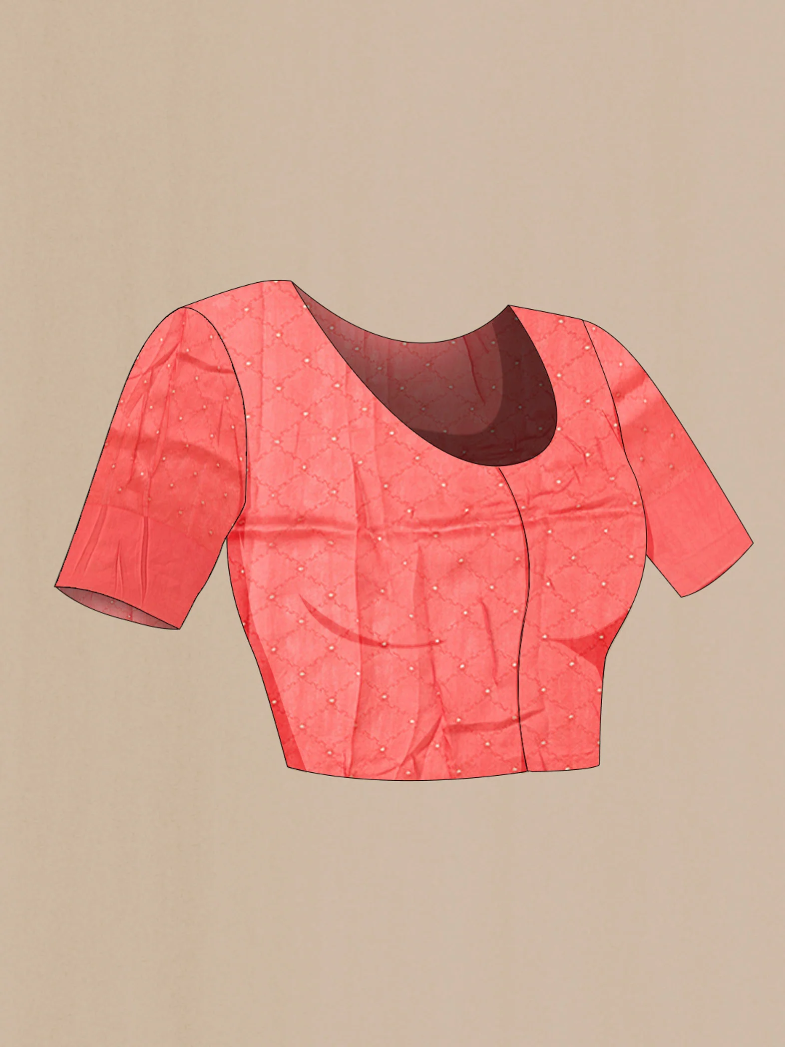 Orange Blended Tussar Silk Saree - Image 2