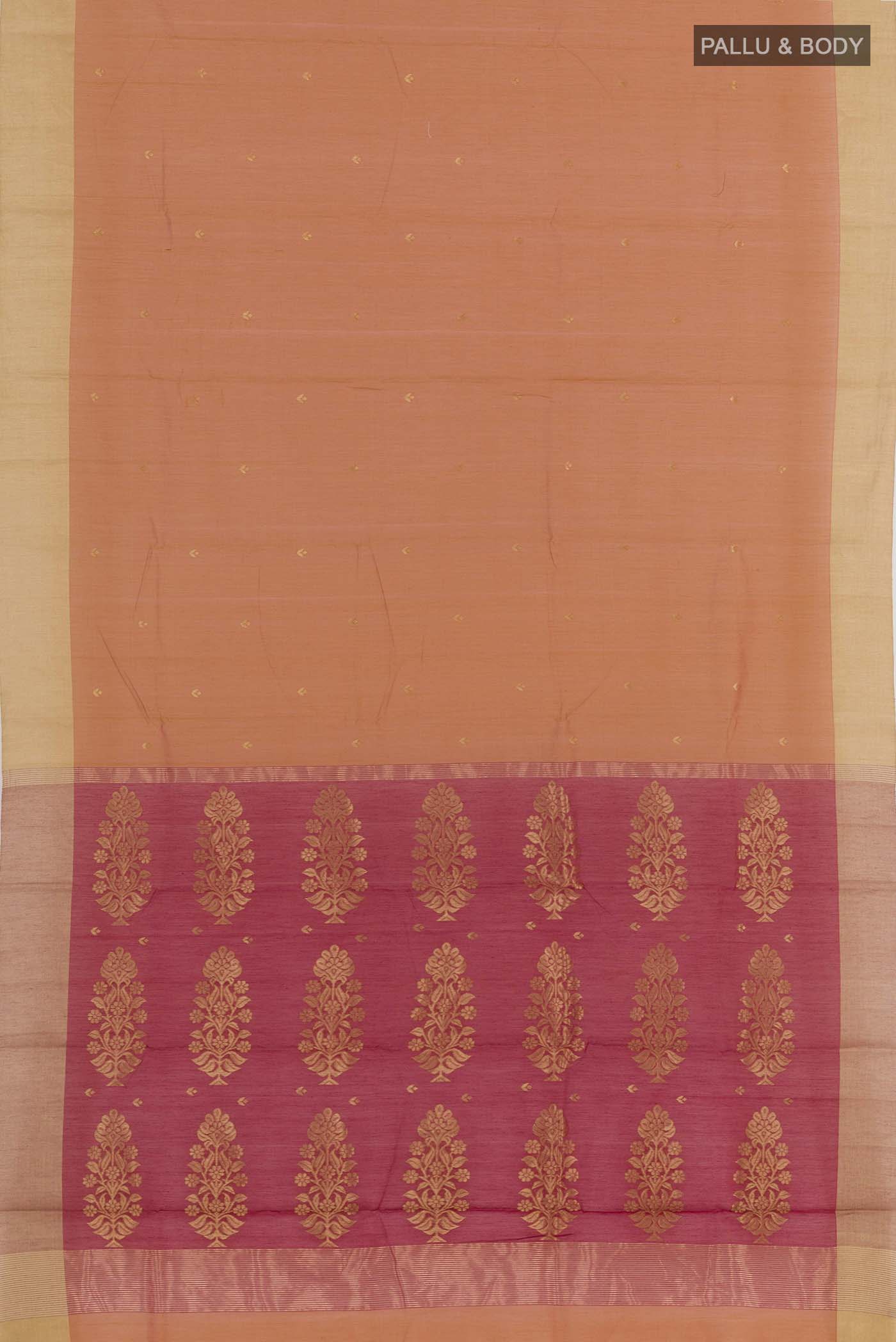 Mustard Chanderi Silk Cotton Saree - Image 3