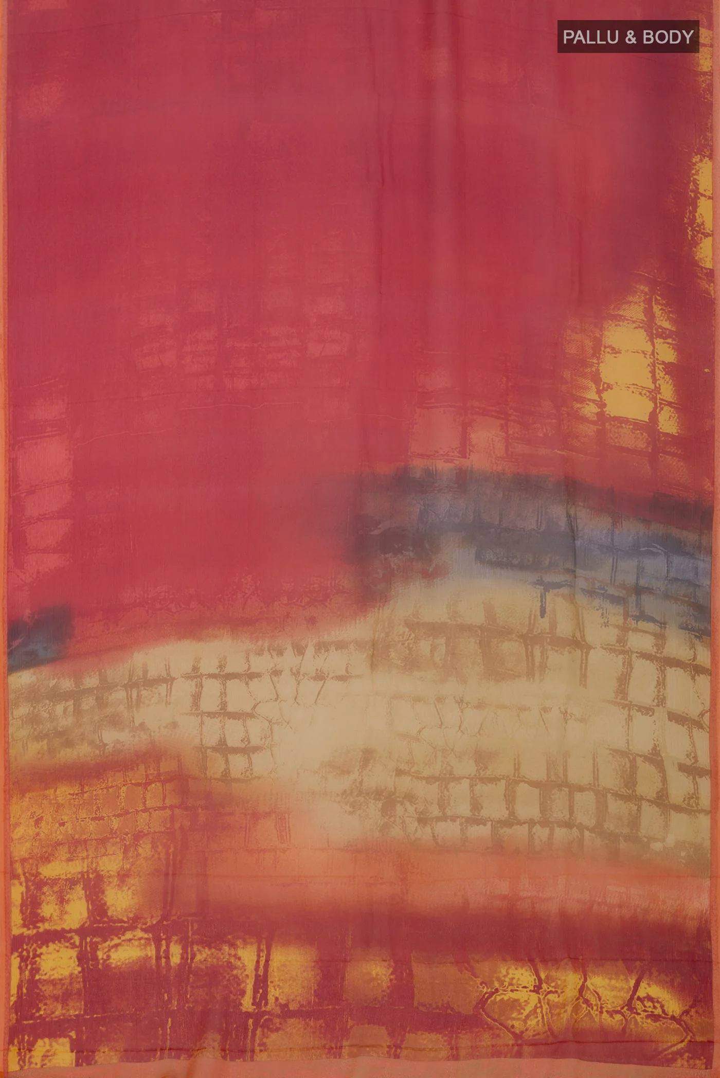 Red Mysore Chiffon Saree - Image 5