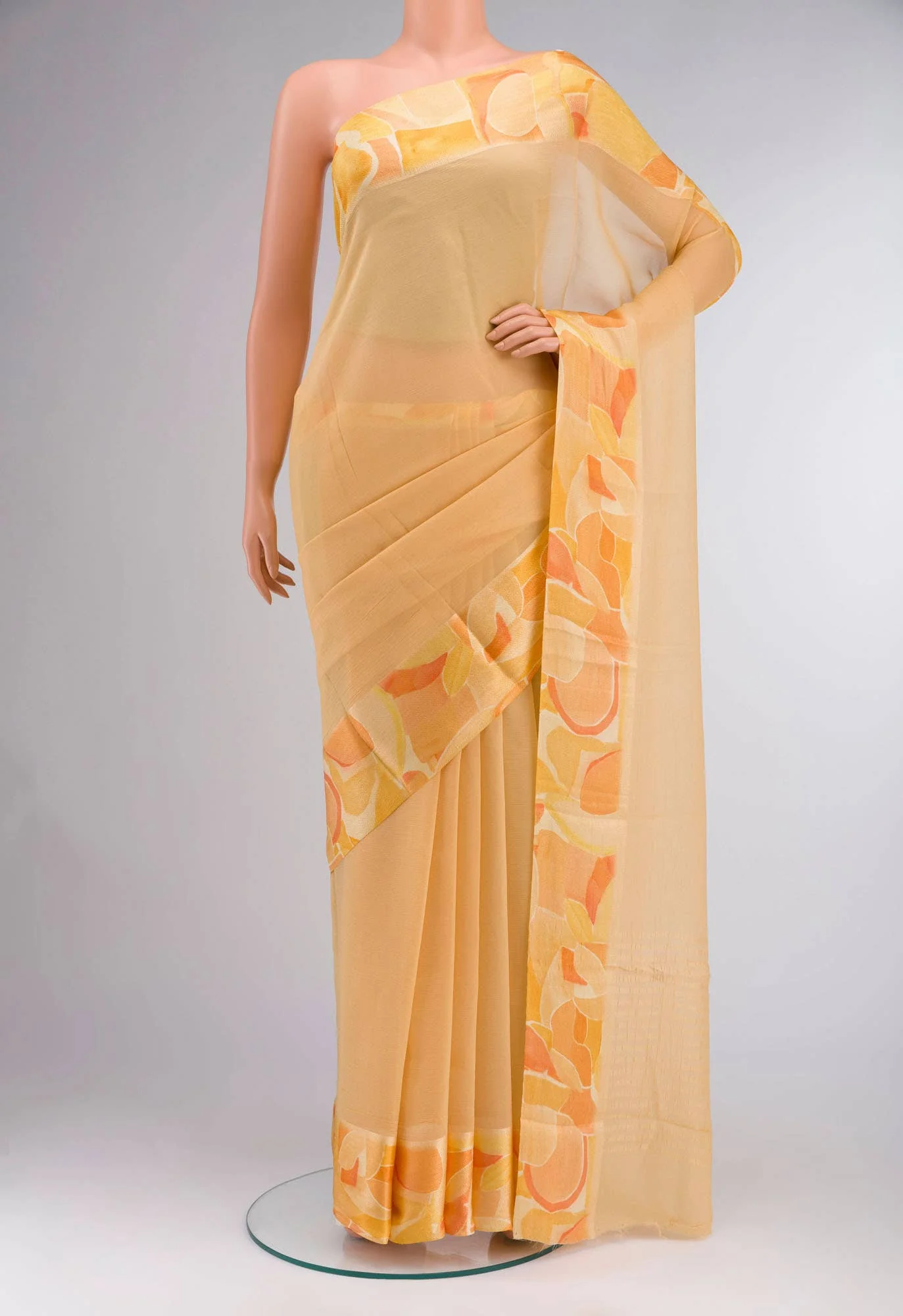 Sandal Mysore Chiffon Saree - Image 6