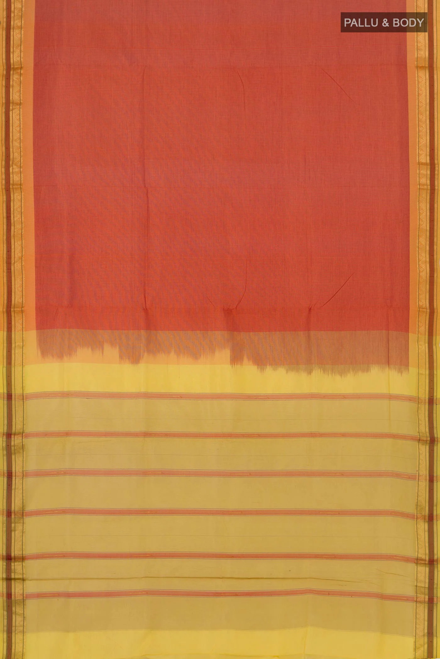 Orange Coimbatore Silk Cotton Saree - Image 4
