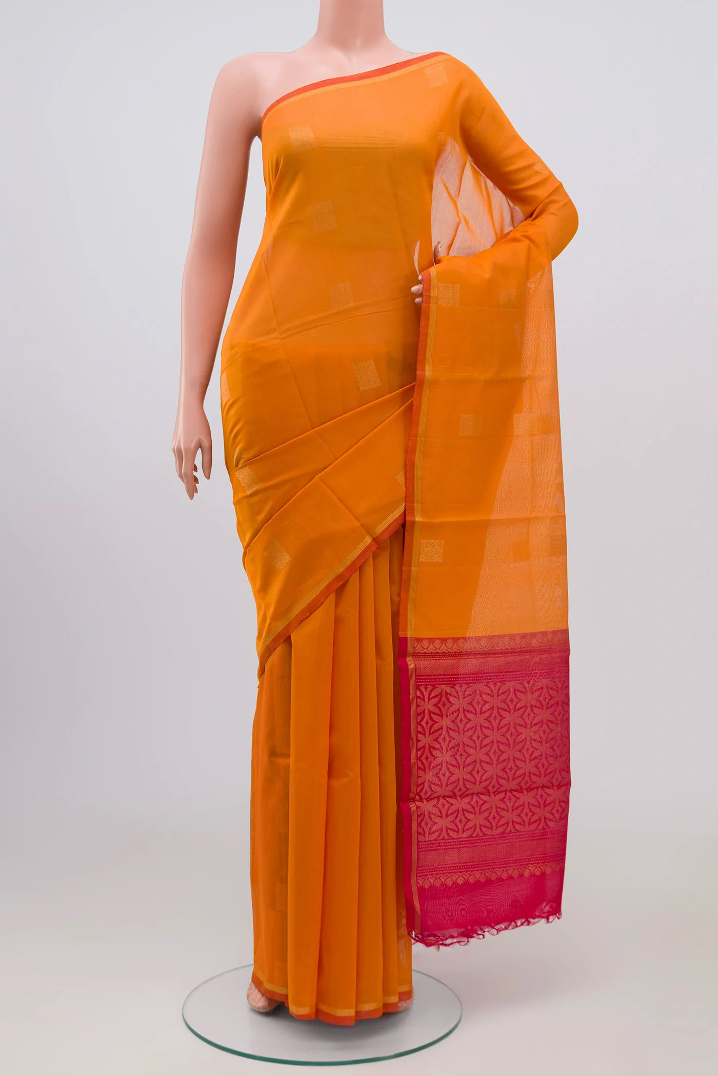 Yellow Coimbatore Silk Cotton Saree