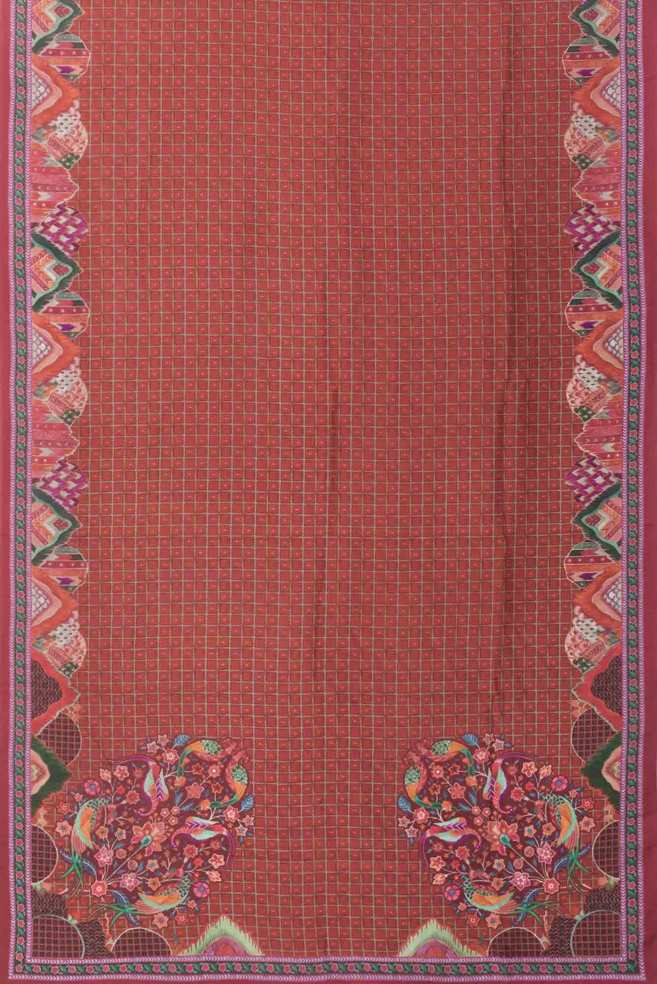 Tila orange floral design saree from Chintz Collection, Designed by Nalli - Image 4