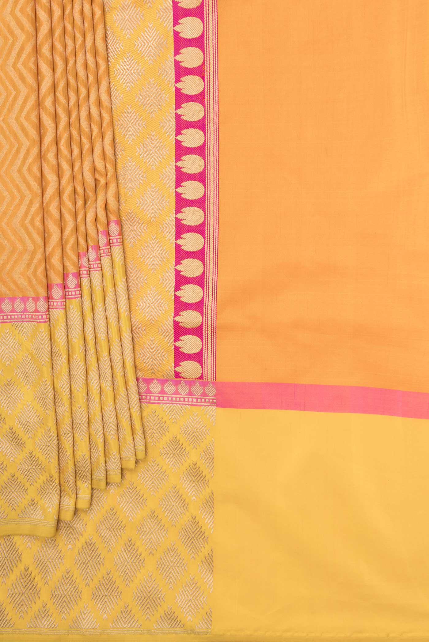 Orange Dual Tone Banarasi Saree - Image 4