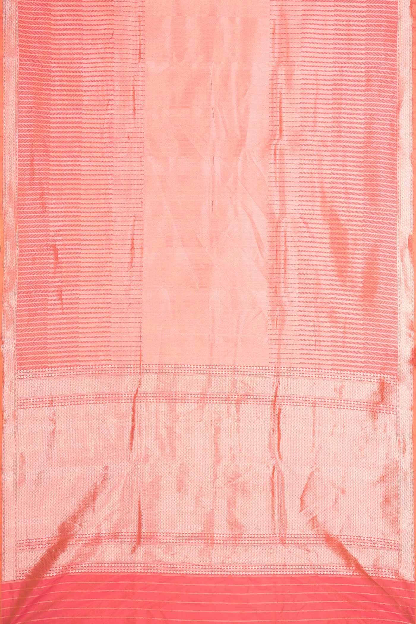 Orange Dual Tone Banarasi Silk Saree - Image 4