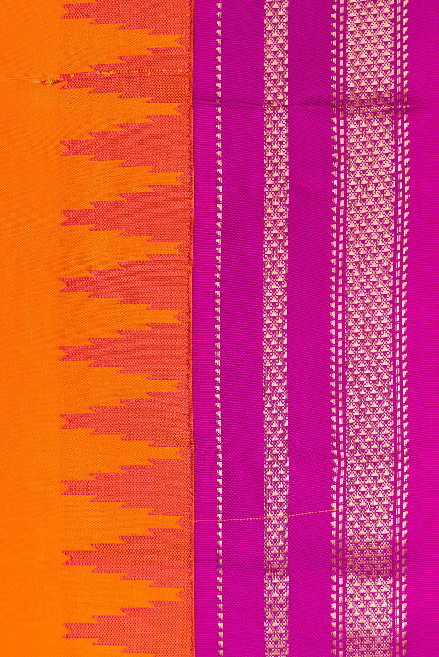 Orange Dual Tone Bangalore Silk Saree - Image 3