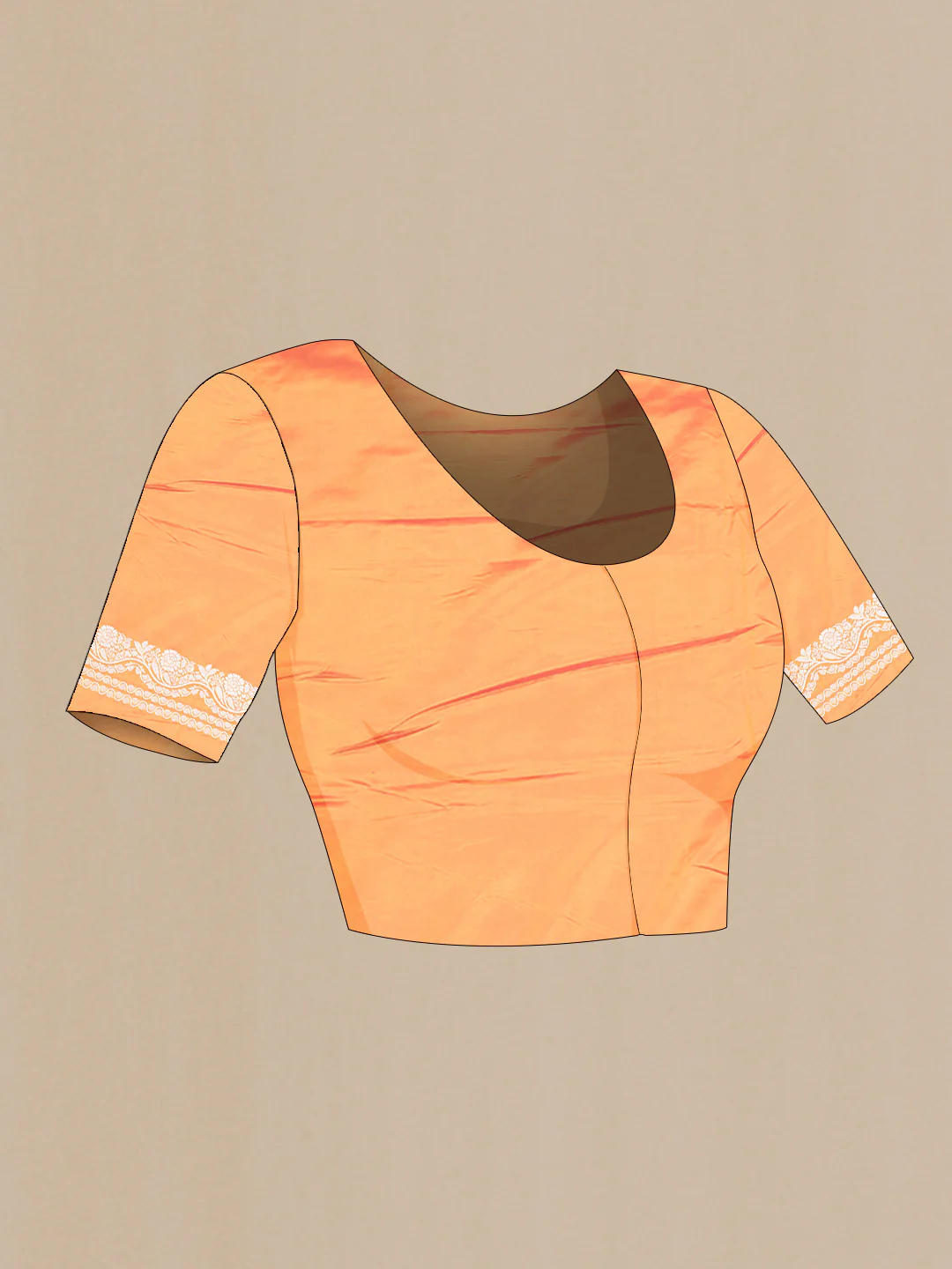 Orange Blended Banarasi Silk Saree - Image 2