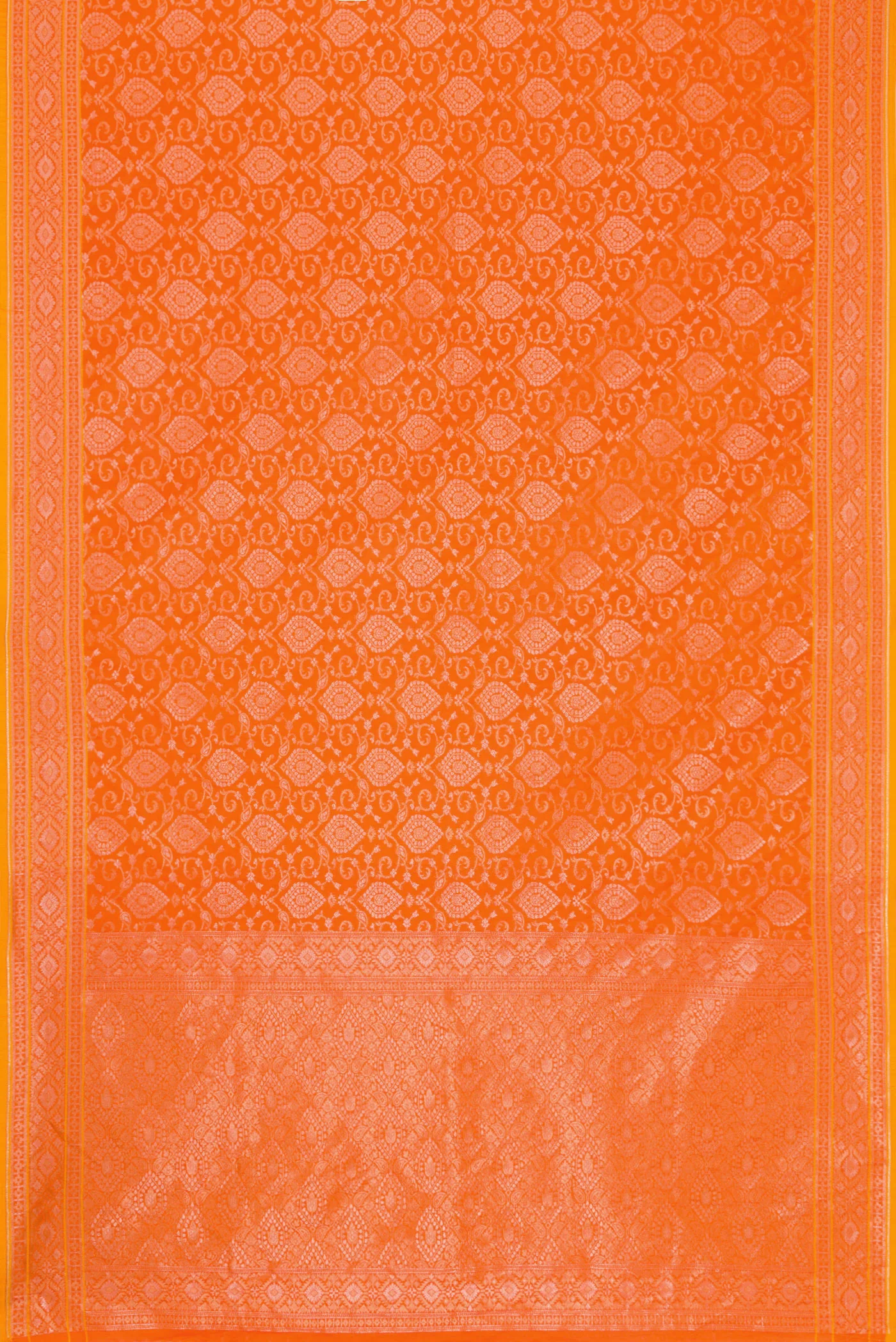 Orange Blended Banarasi Silk Saree - Image 3