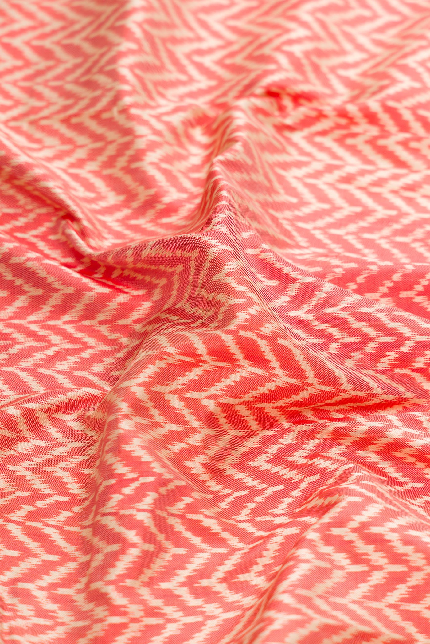 Coral Double Ikat Saree - Image 2