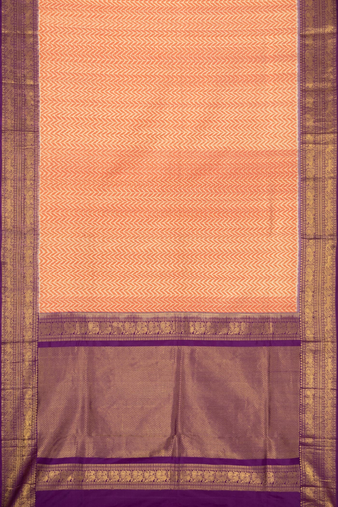Coral Double Ikat Saree - Image 6