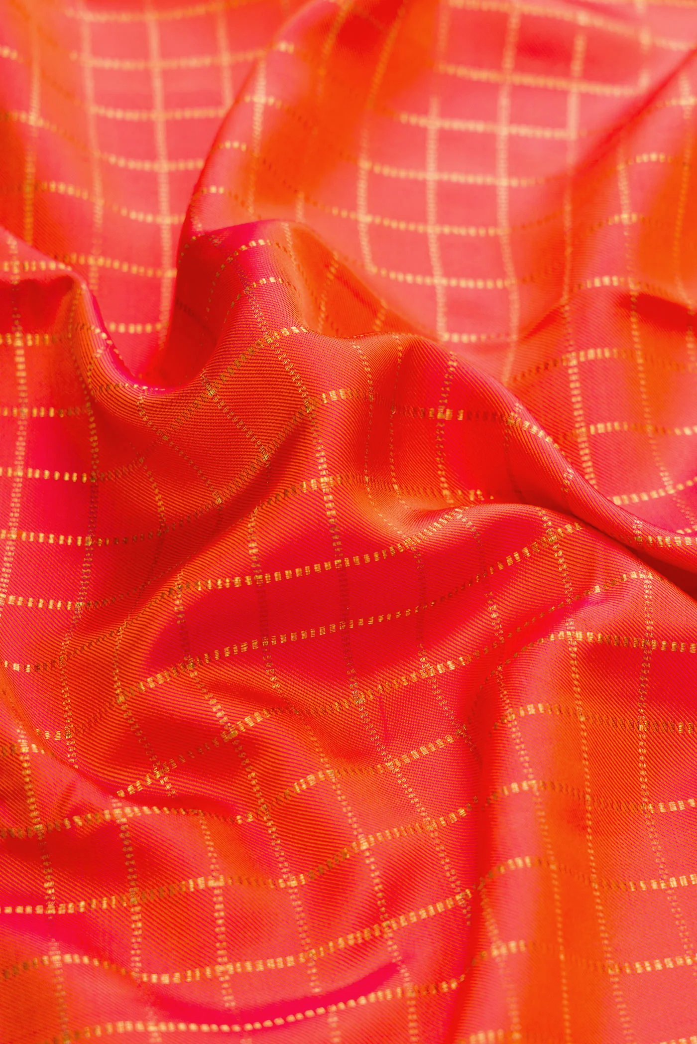Orange Double Ikat Saree - Image 2