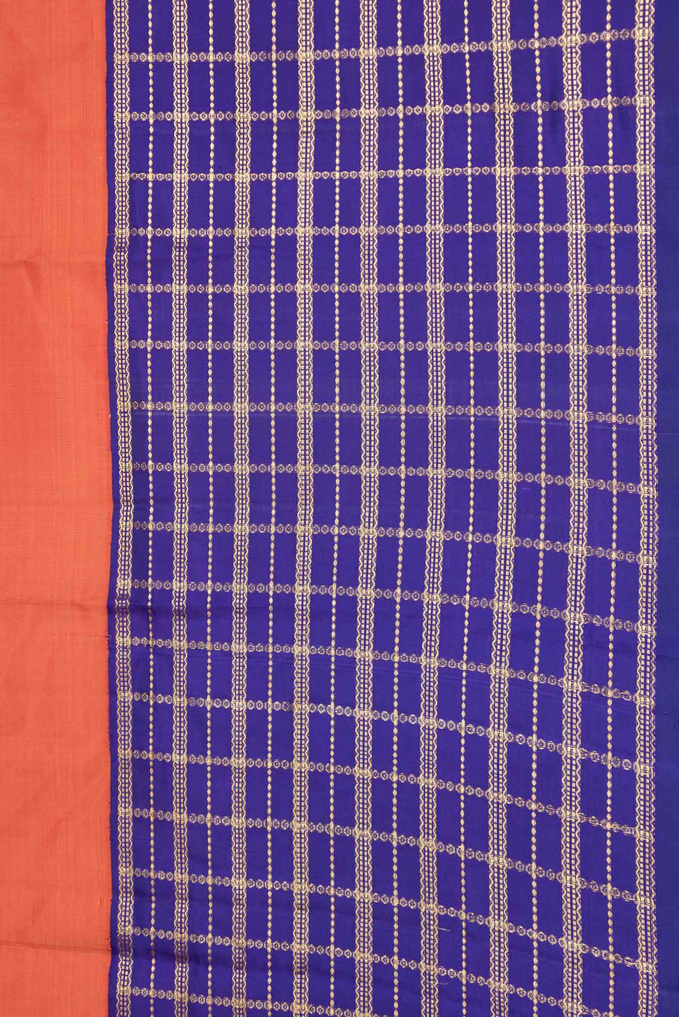 Orange Dual Tone Kanjivaram Saree - Image 3