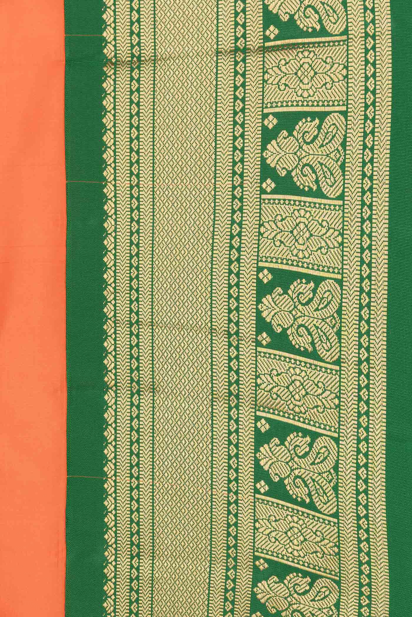 Orange Kanchipuram Silk Saree - Image 3