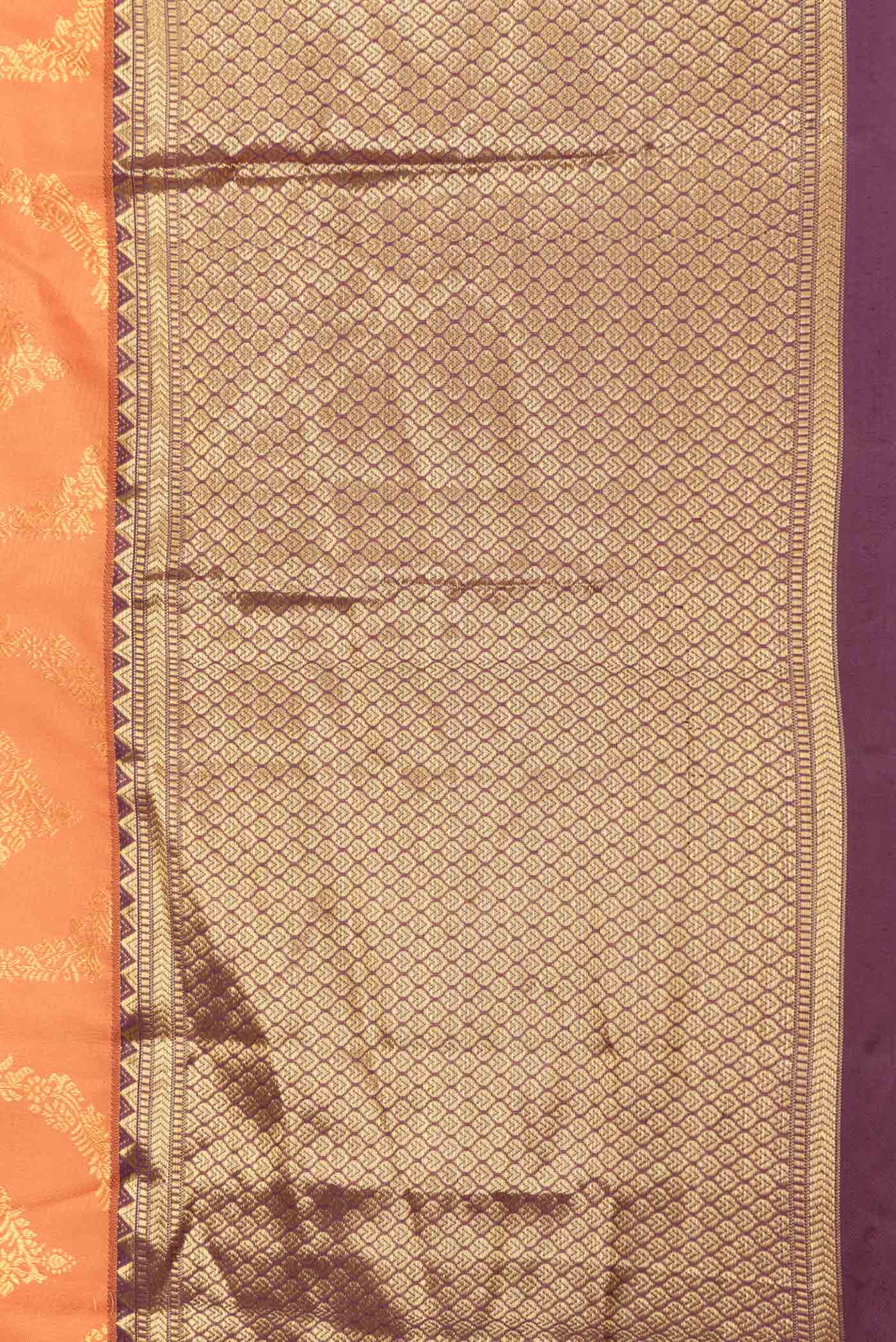 Orange Dual Tone Kanjivaram Saree - Image 3