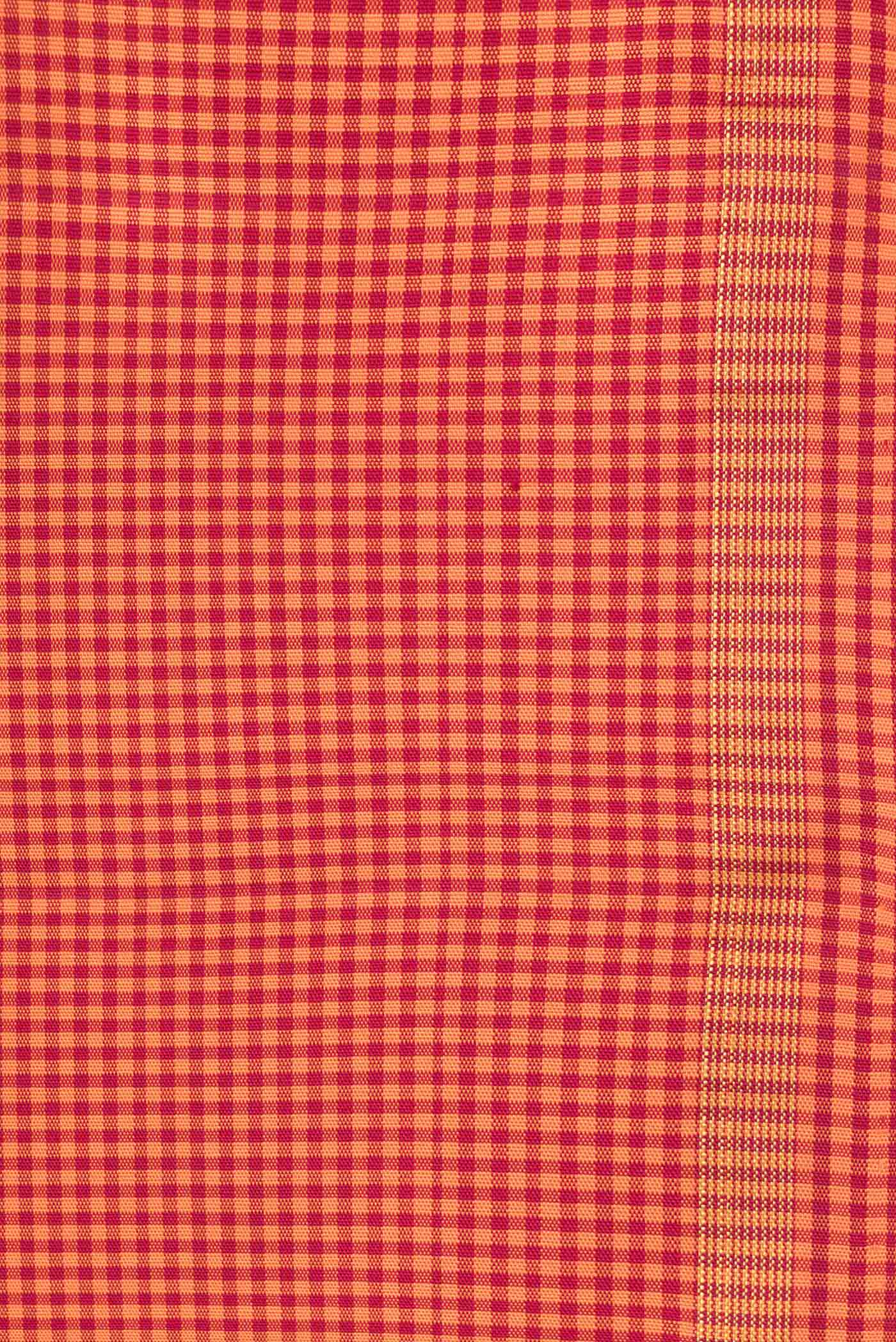 Orange Kanchipuram Silk Saree - Image 3
