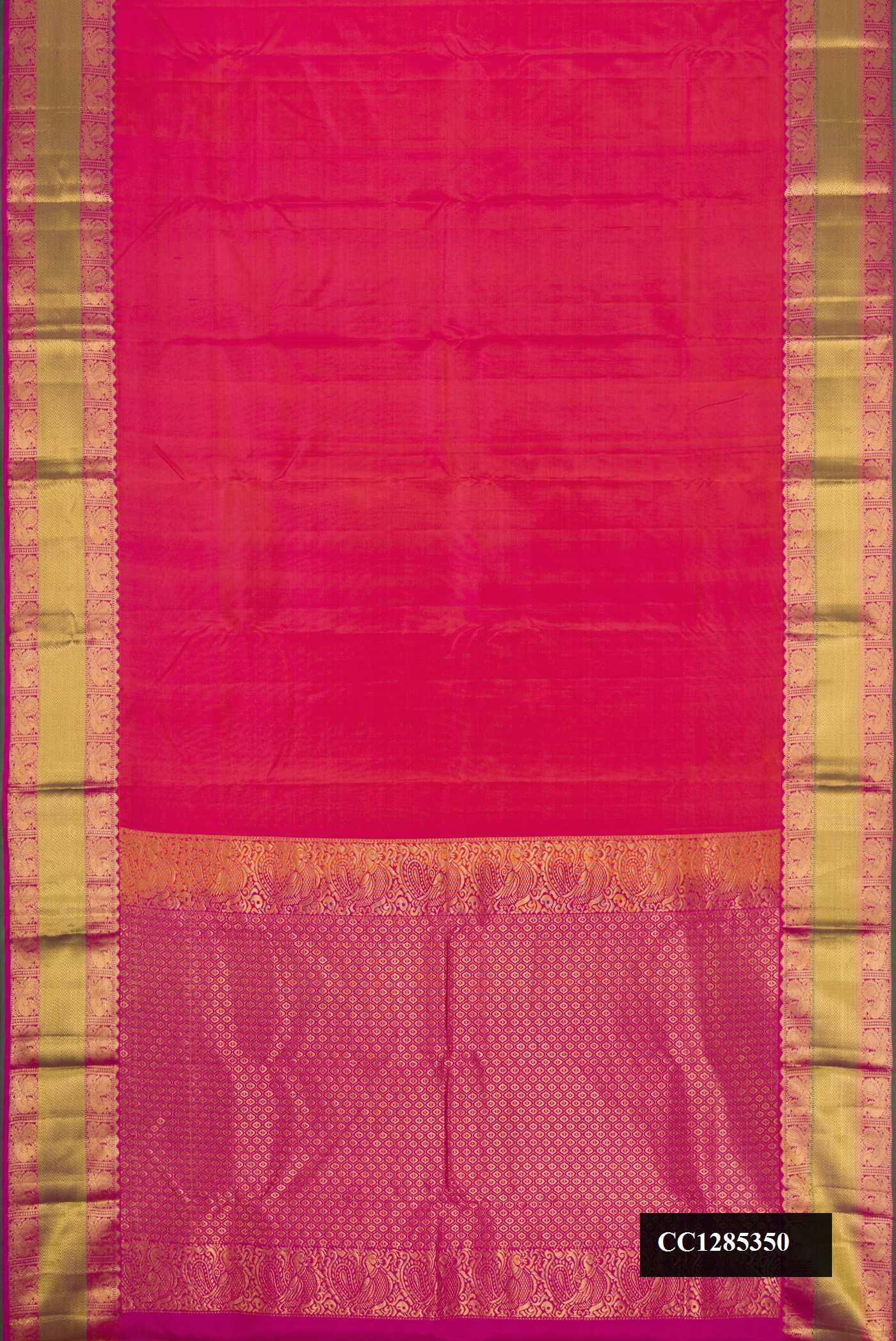 Orange Dual Tone Kanchipuram Silk Saree