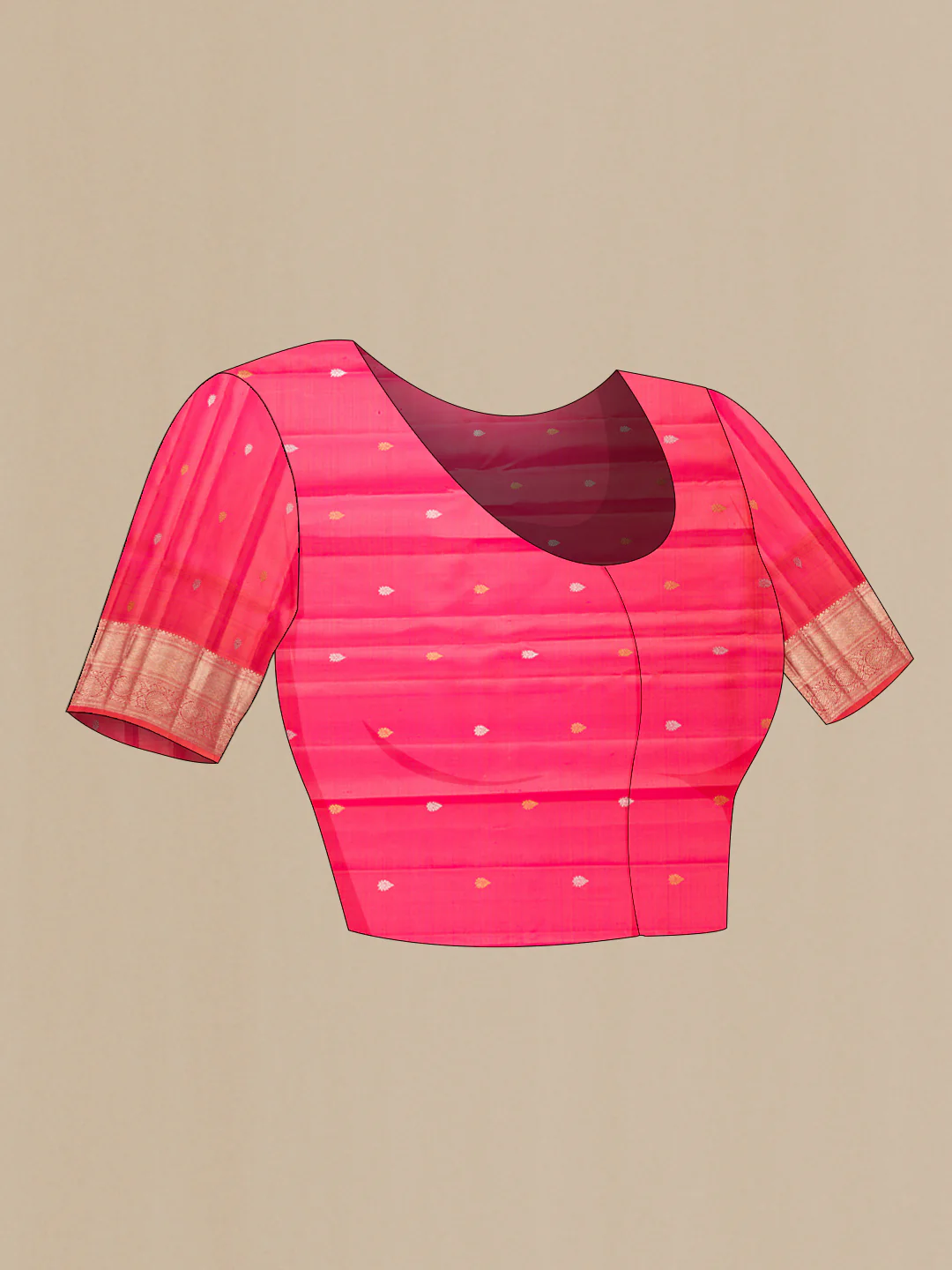 Pink Kanchipuram Silk Saree - Image 5
