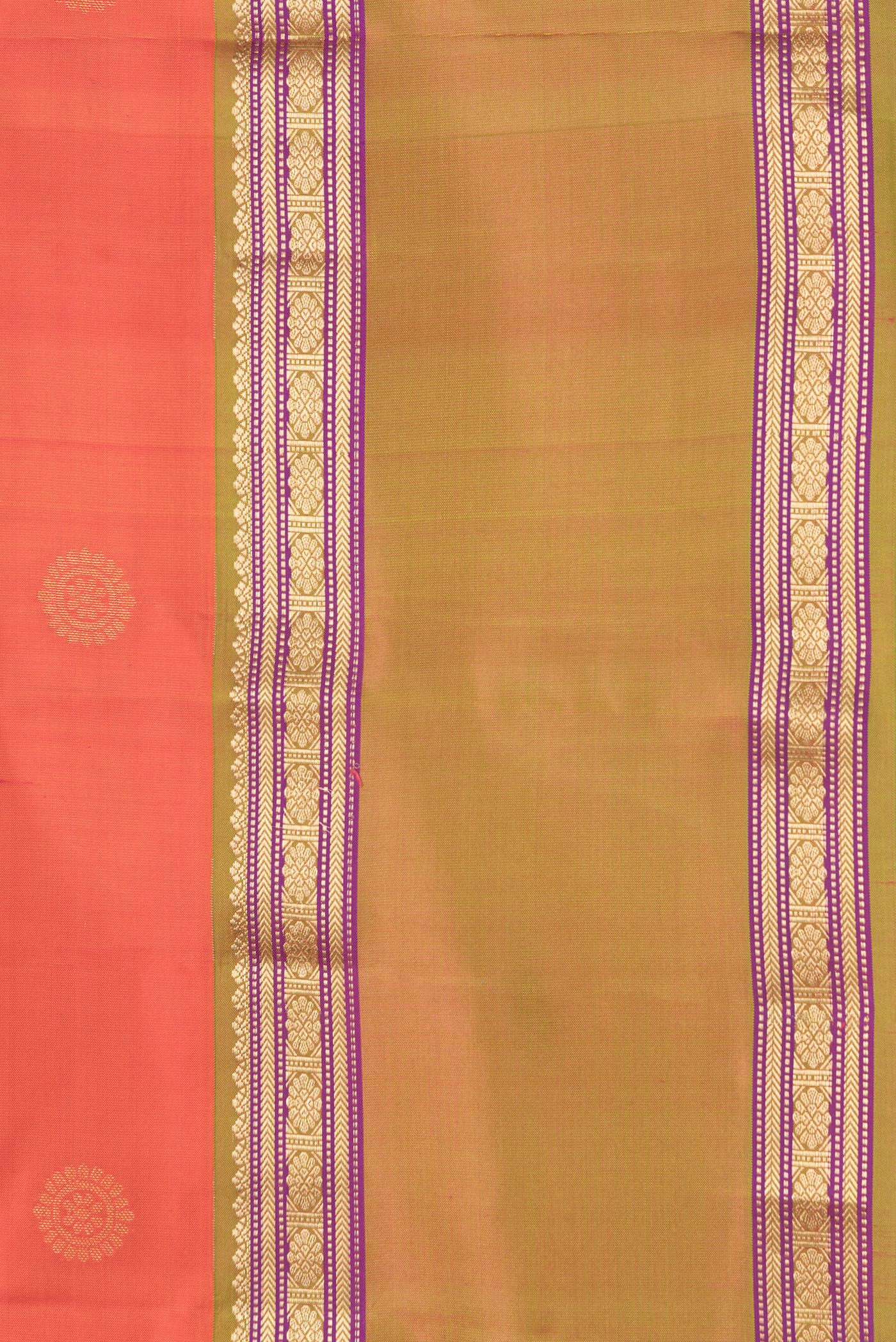 Orange Kanchipuram Silk Saree - Image 3
