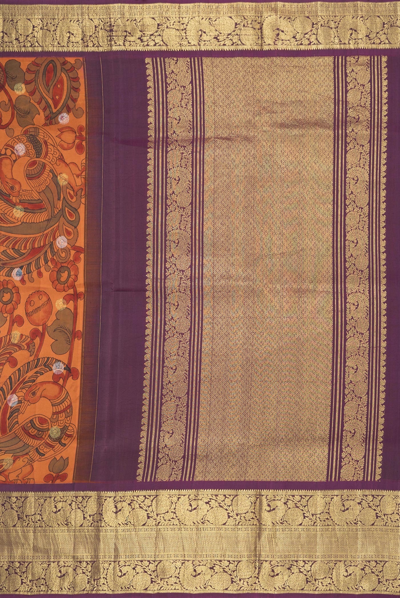 Rust Kanchipuram Silk Saree - Image 7