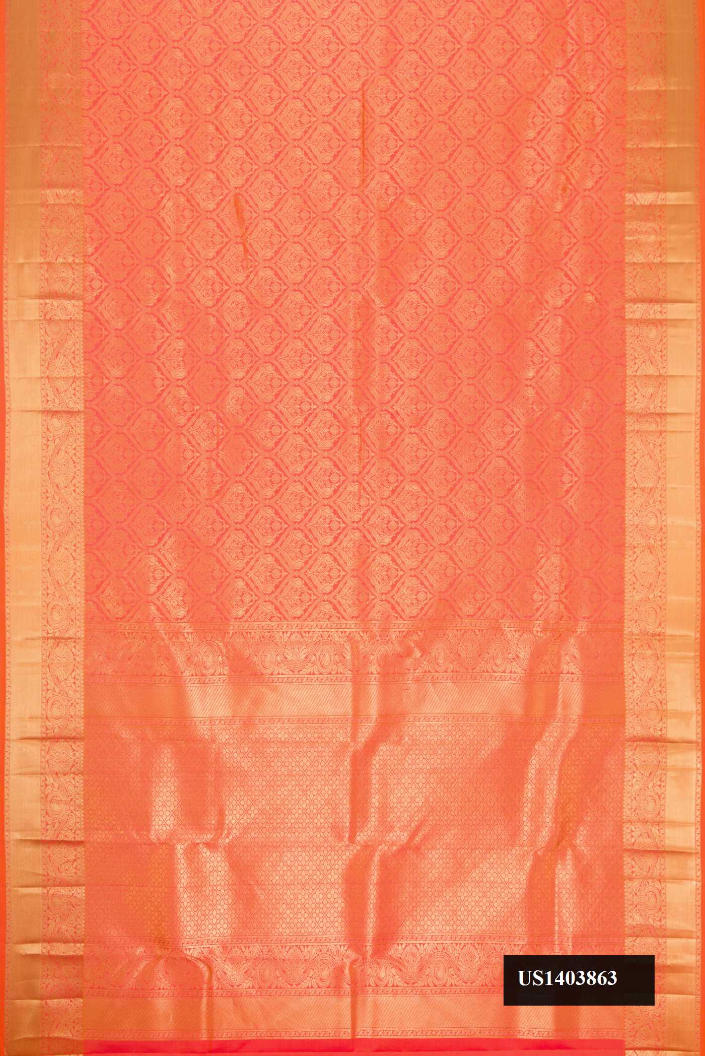 Orange Dual Tone Kanchipuram Silk Saree