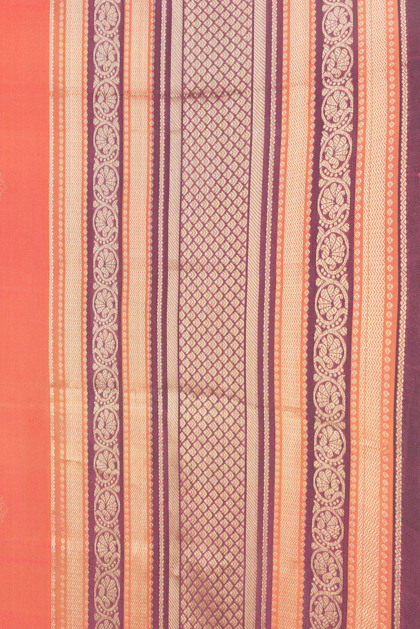 Orange Kanchipuram Silk Saree - Image 3