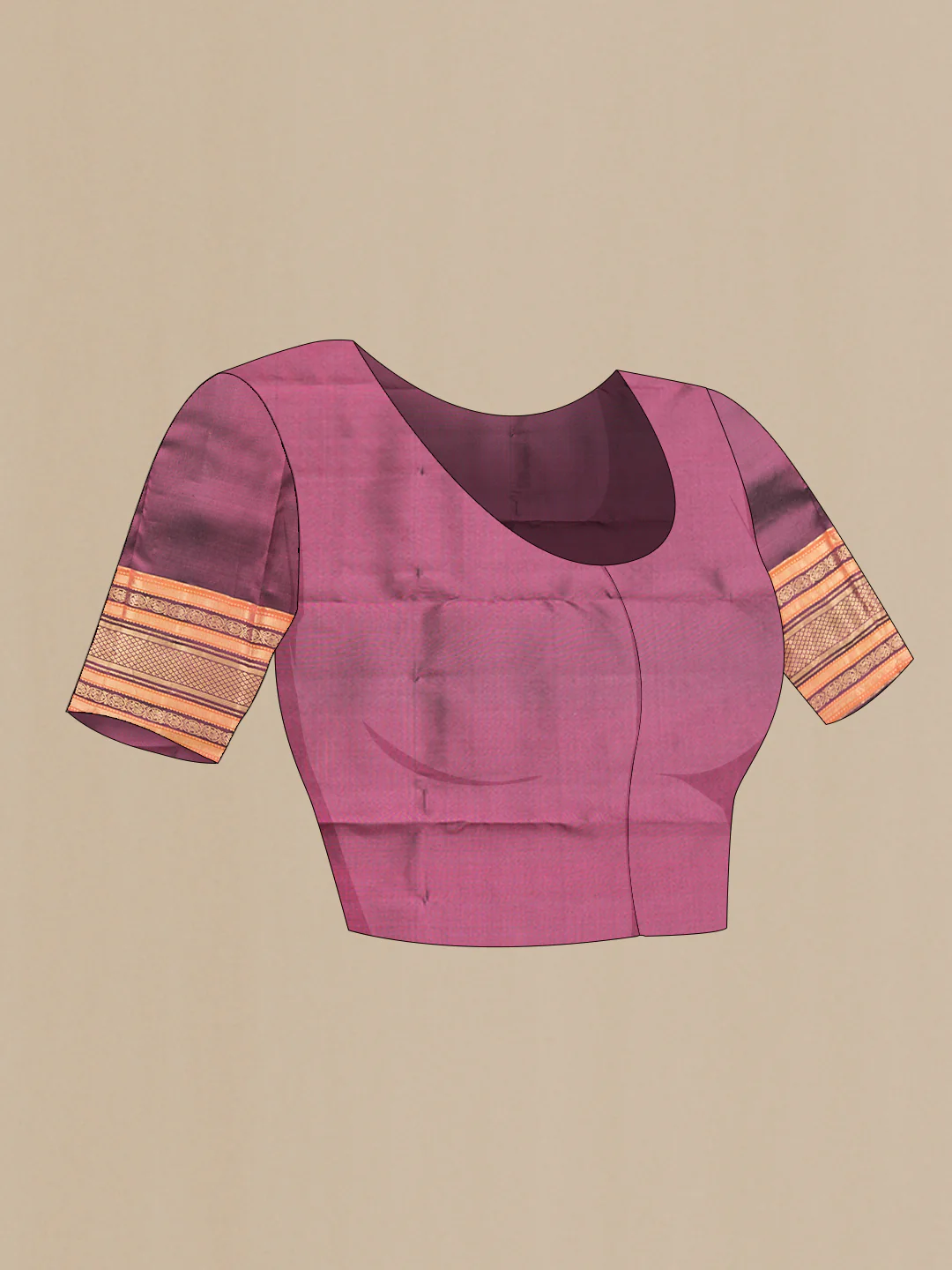 Orange Kanchipuram Silk Saree - Image 5